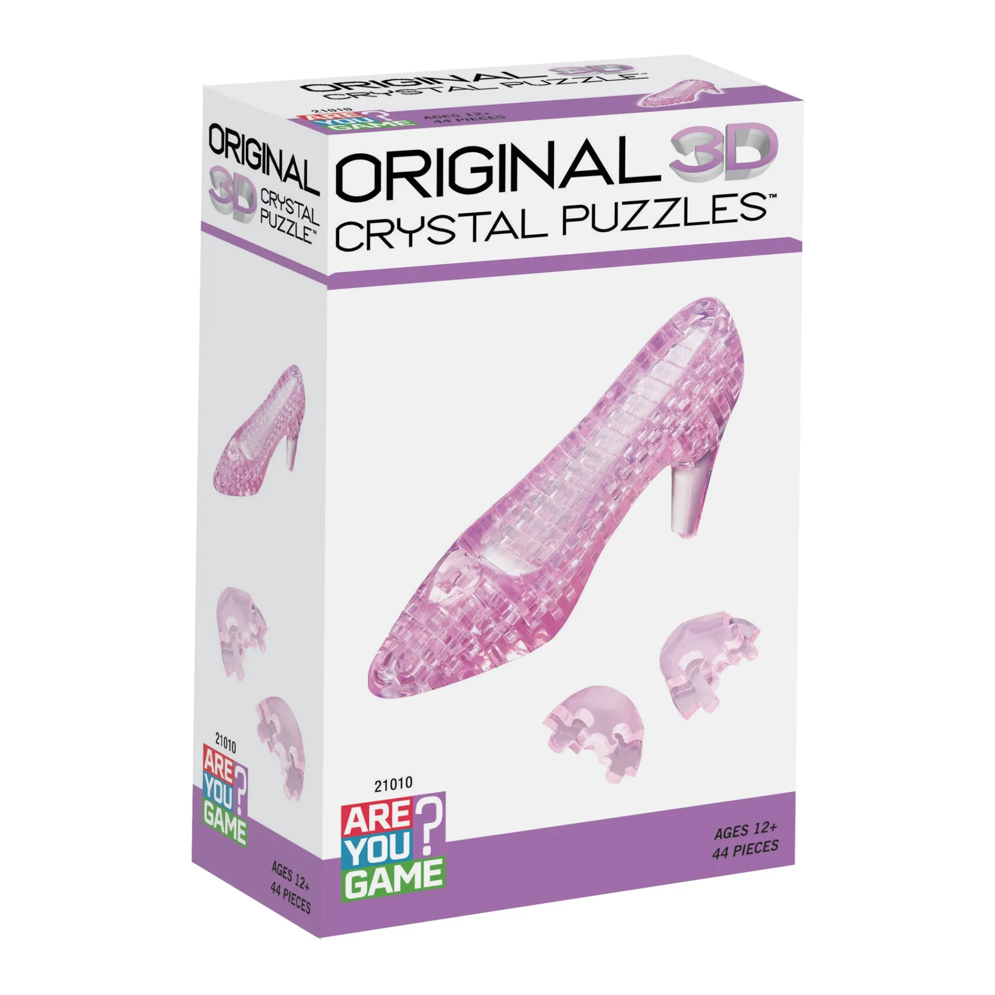 AreYouGame Enchanted Pink Crystal Slipper 3D Puzzle, 44 Pcs* Puzzles
