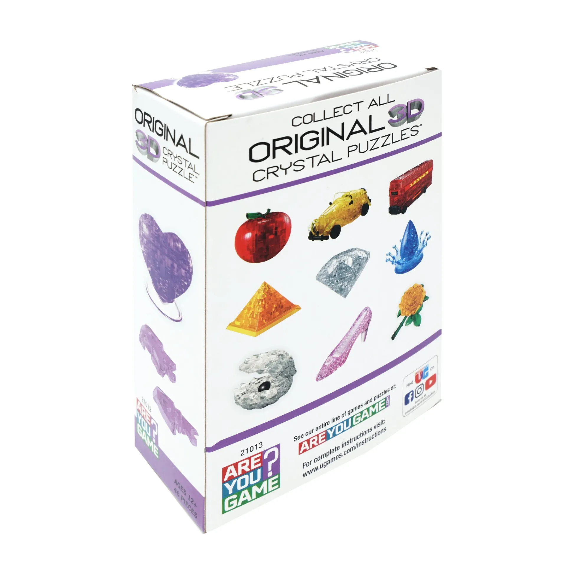 AreYouGame Enchanting Heart-Shaped Purple 3D Crystal Puzzle - 46 Pcs* Puzzles
