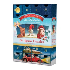 AreYouGame Eurographics Christmas Animals 24-Pack Jigsaw Puzzles - 50 pc Each* Puzzles