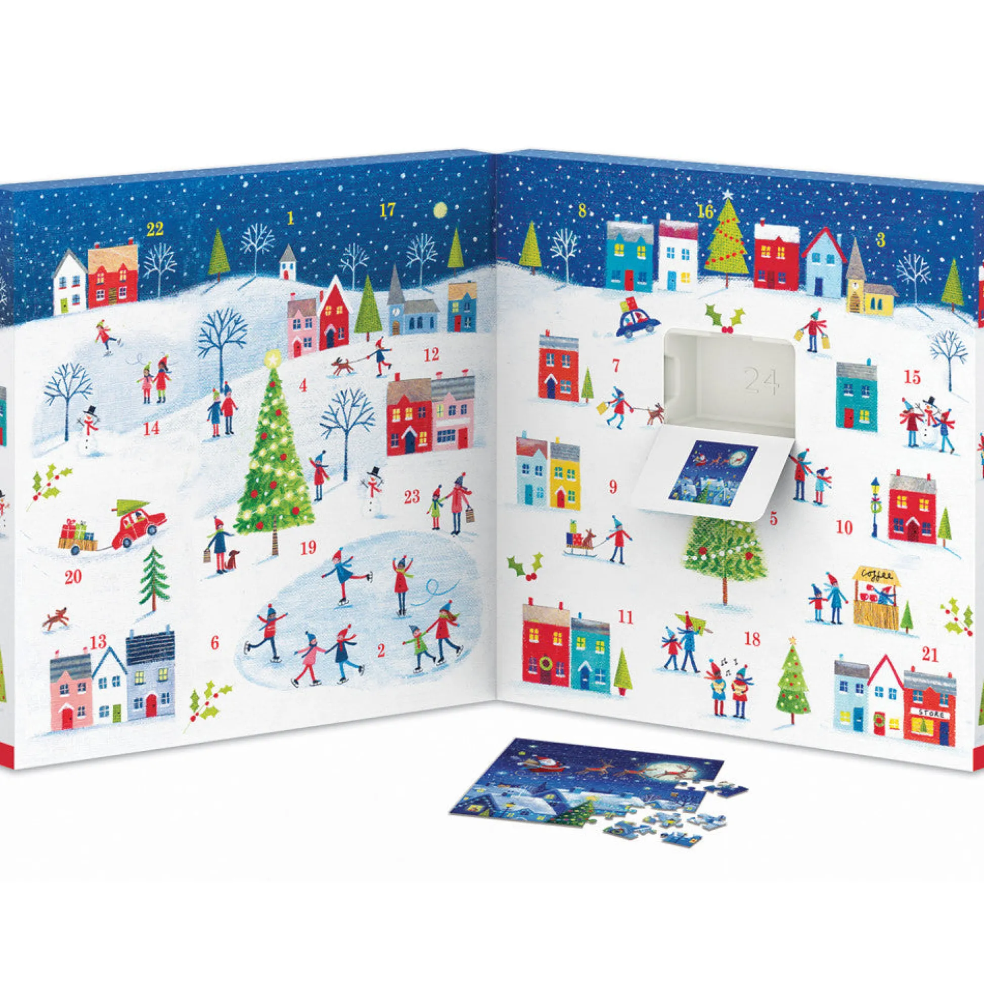 Flat River Group Eurographics Christmas Town 24-Pack Puzzle Advent Calendar - 1200 pc* Puzzles