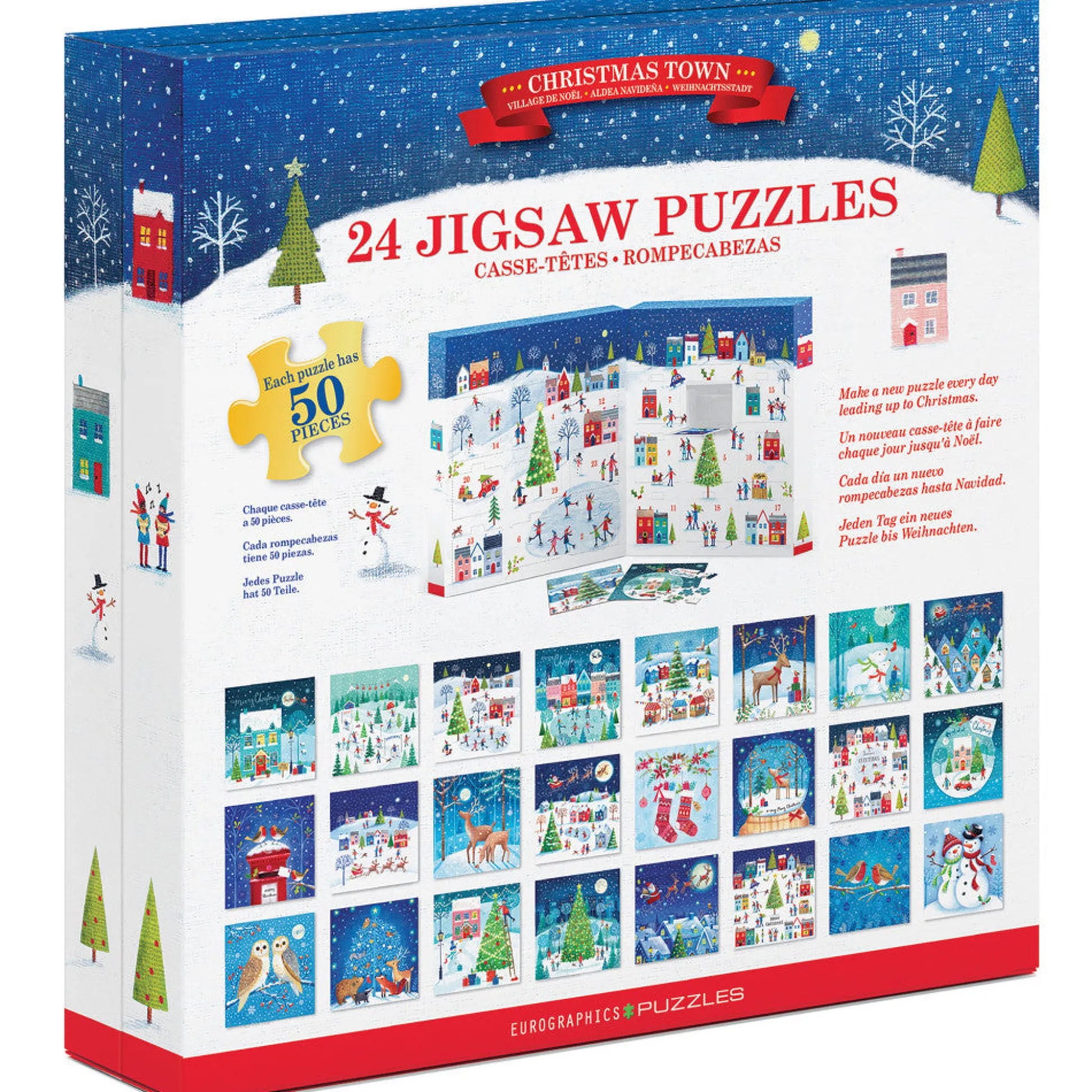 Flat River Group Eurographics Christmas Town 24-Pack Puzzle Advent Calendar - 1200 pc* Puzzles