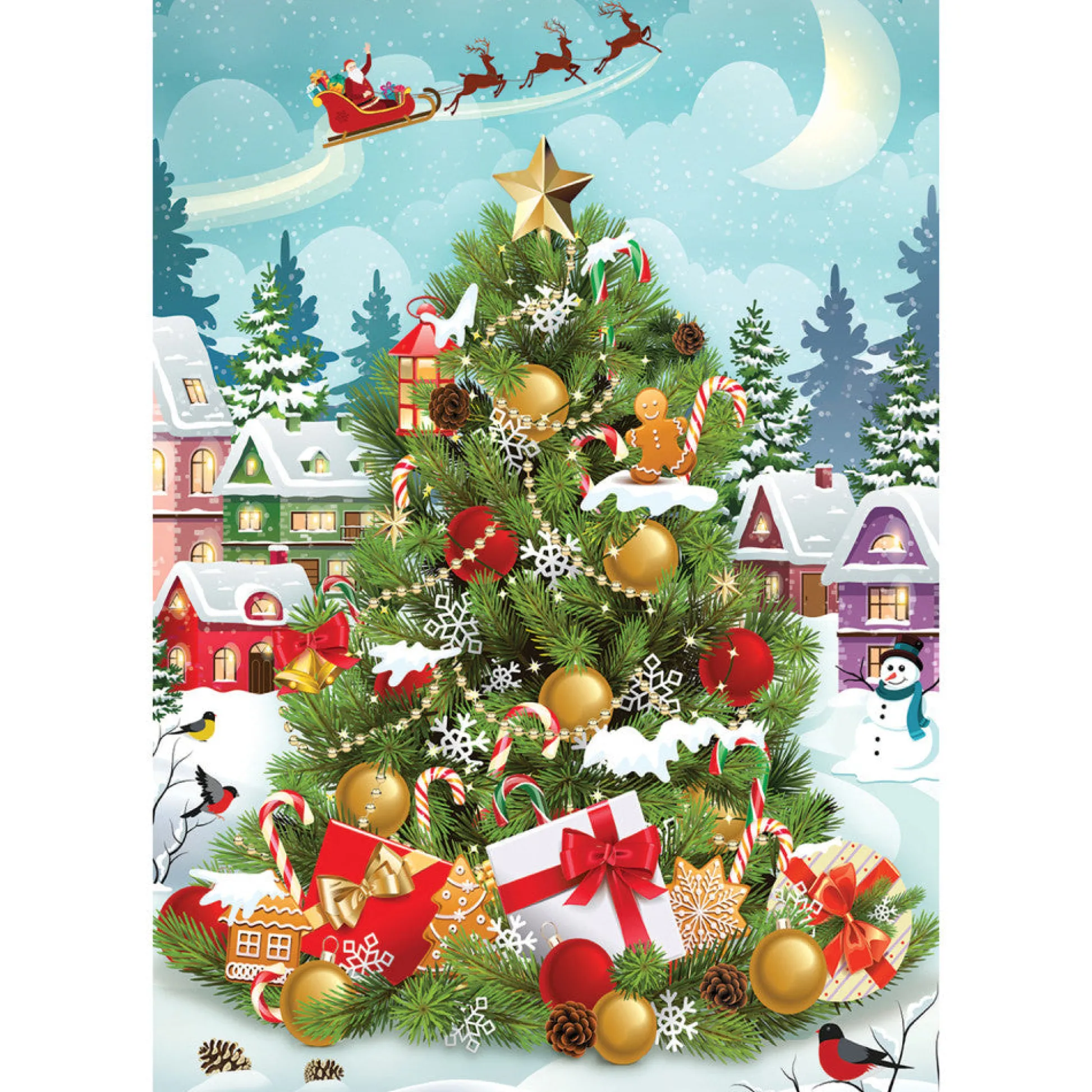 Flat River Group Eurographics Christmas Tree 550-Piece Jigsaw Puzzle in Collectible Tin* Puzzles