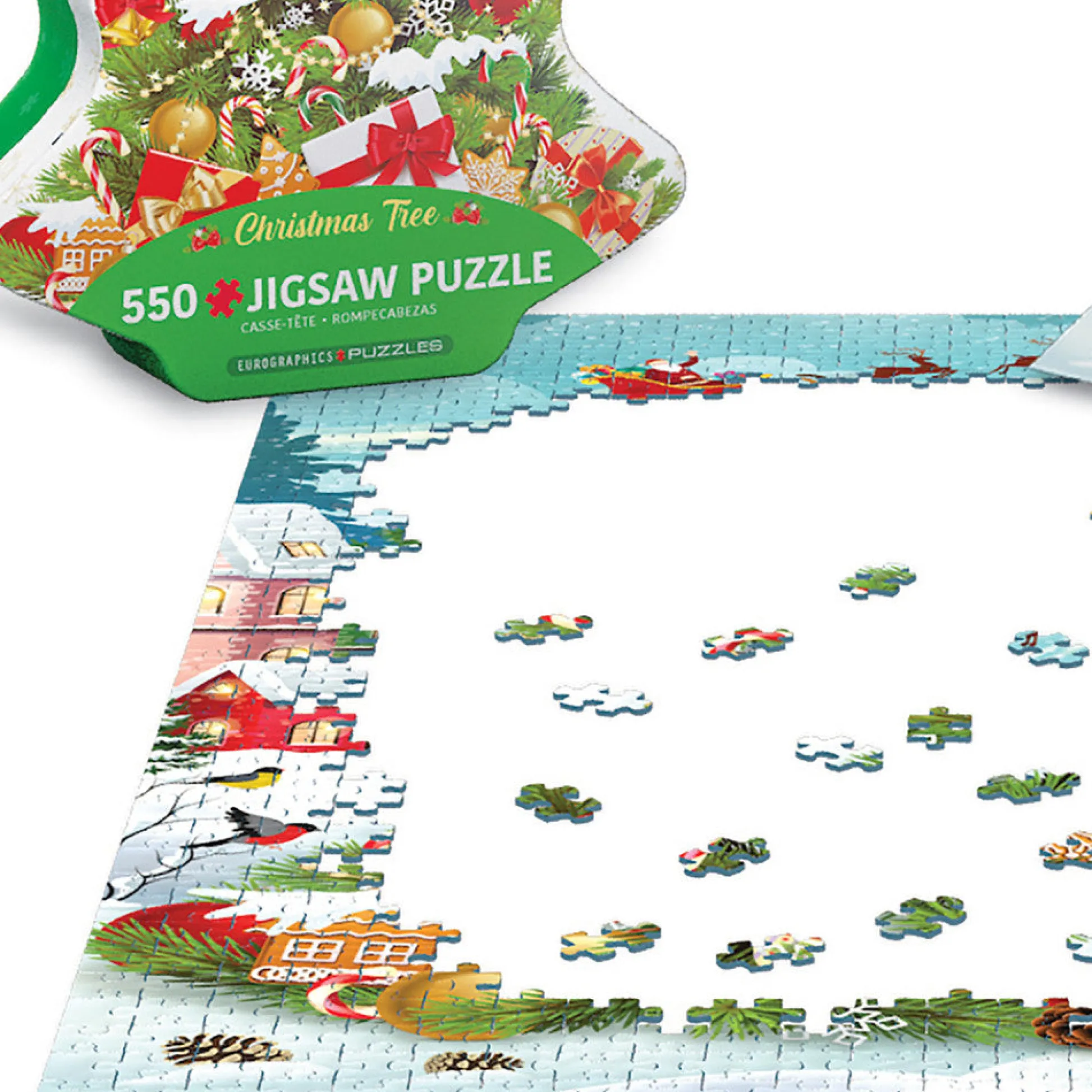 Flat River Group Eurographics Christmas Tree 550-Piece Jigsaw Puzzle in Collectible Tin* Puzzles