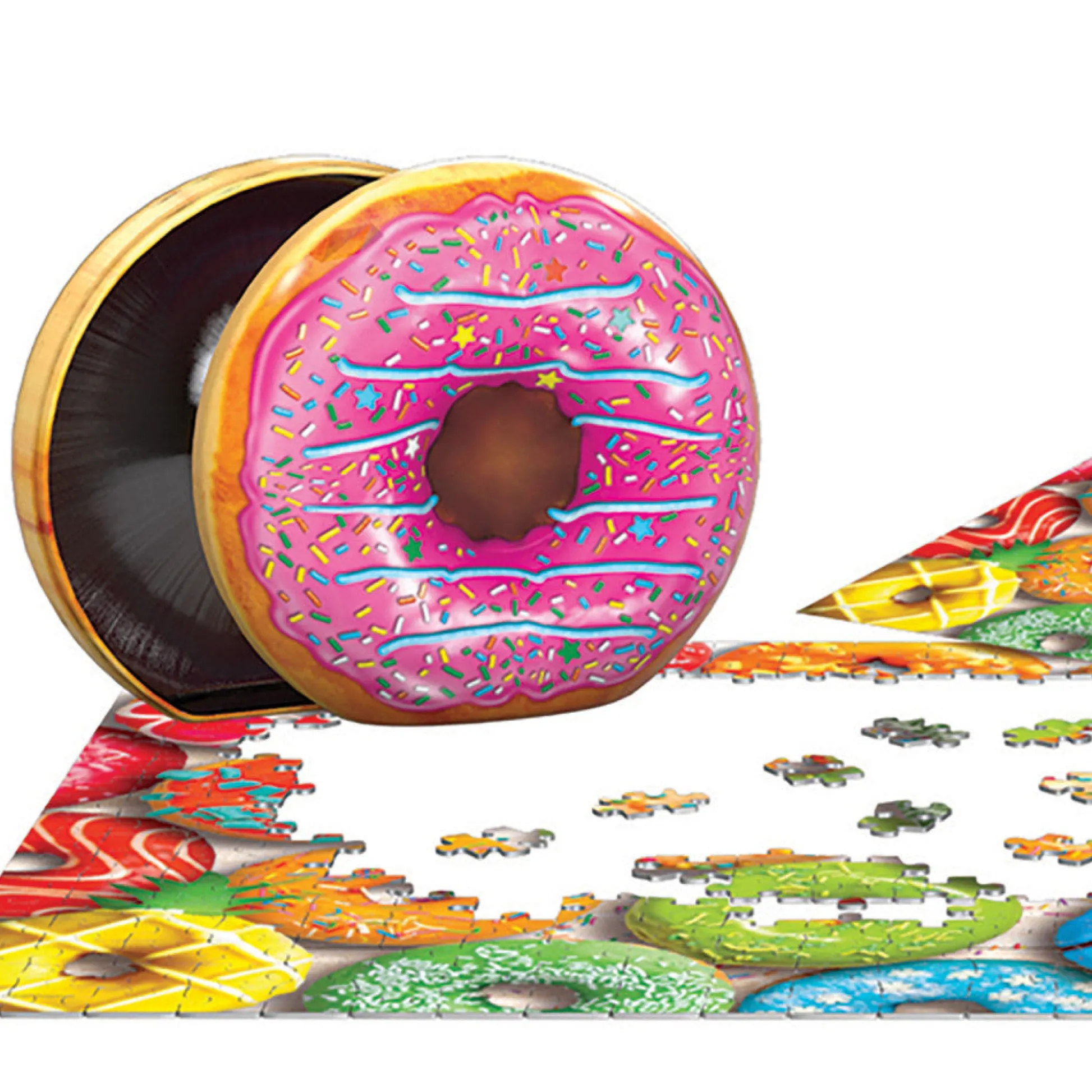 Flat River Group Eurographics Donut Rainbow Tin Jigsaw Puzzle - 550 Pieces* Puzzles