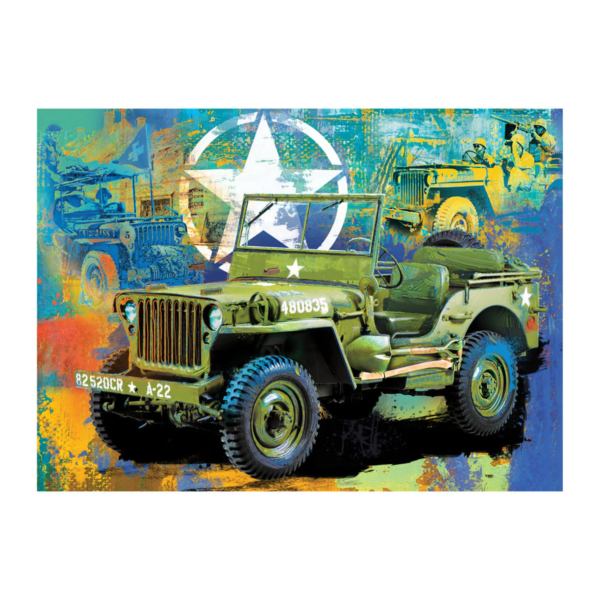 AreYouGame Eurographics Jeep Army Truck Shaped Tin Jigsaw Puzzle - 550 pc* Puzzles