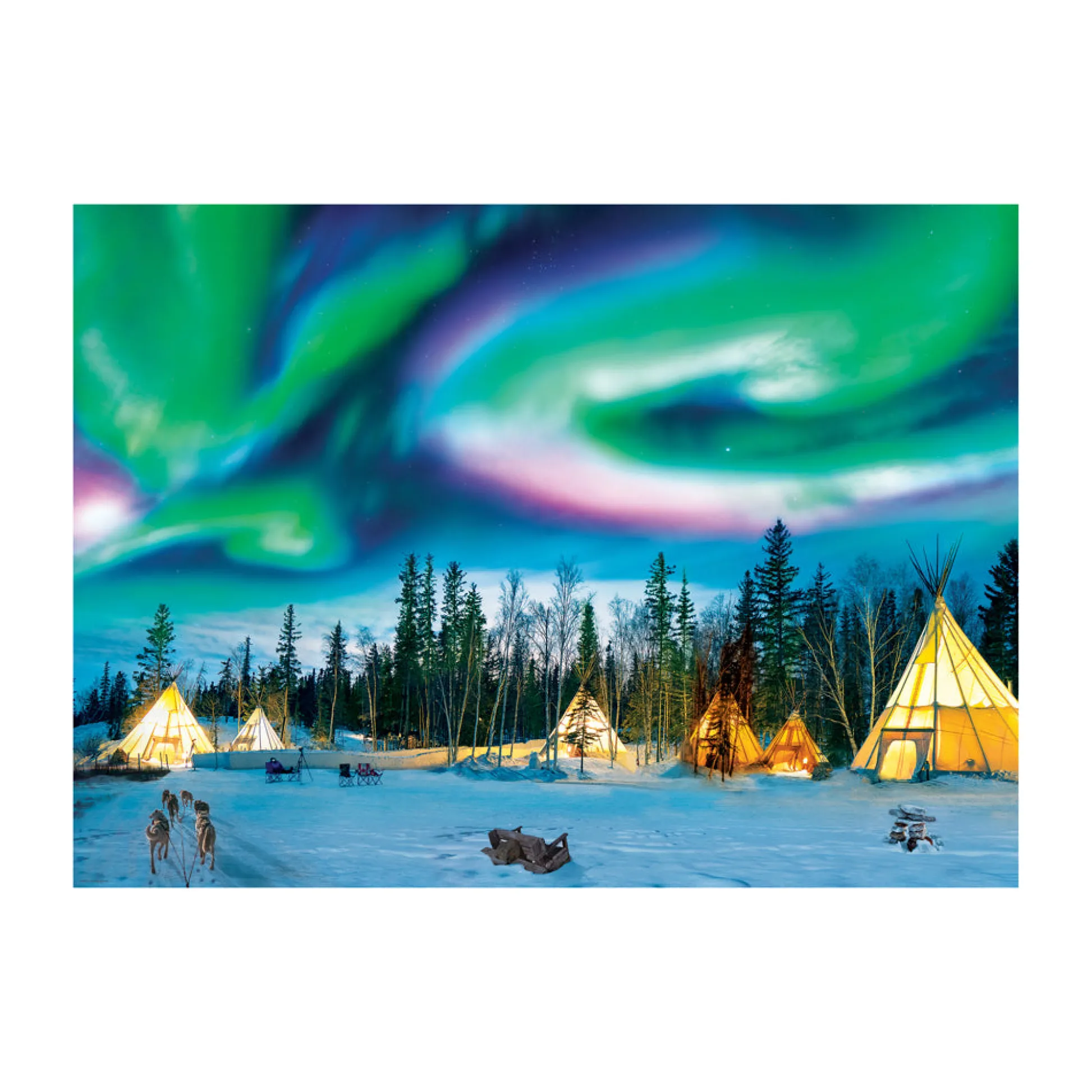 AreYouGame Eurographics Northern Lights Yellowknife Jigsaw Puzzle - 1000 pc* Puzzles