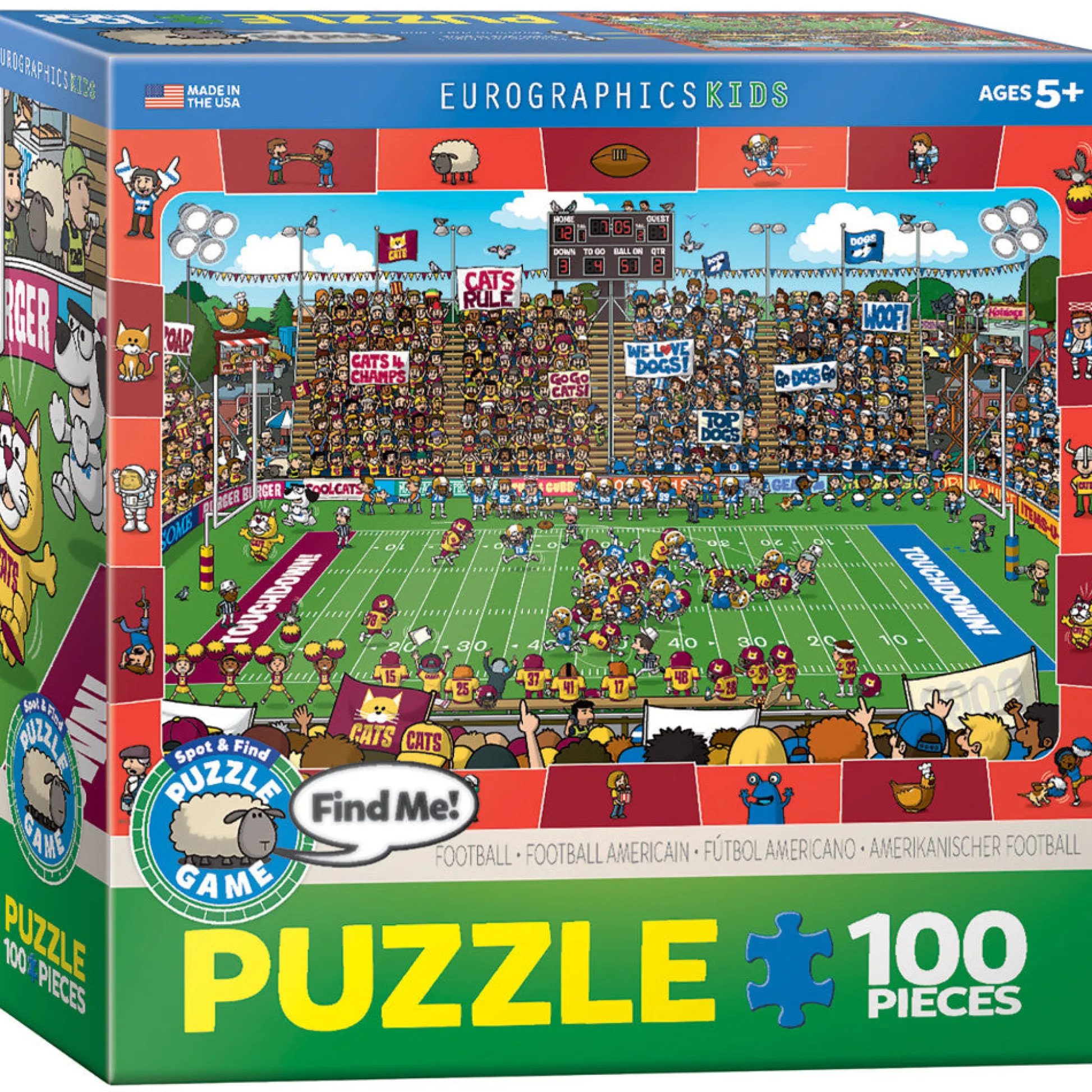 Flat River Group Eurographics Spot & Find Football Jigsaw Puzzle - 100 pc* Puzzles
