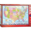 Flat River Group EuroGraphics USA Map - 1000 Piece Educational Puzzle* Puzzles