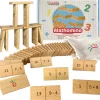 Educators Resource Extasticks Mathomino Plus & Minus Wooden Math Domino Game* Math Toys|Math, Counting & Time