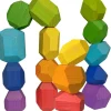 Educators Resource Extasticks Stackalino XL Wooden Balancing Stacking Rocks Set* Wood & Jumbo Blocks