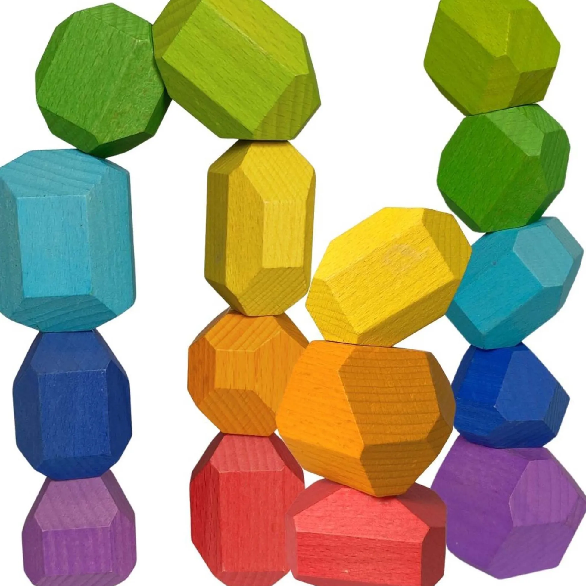 Educators Resource Extasticks Stackalino XL Wooden Balancing Stacking Rocks Set* Wood & Jumbo Blocks