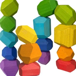 Educators Resource Extasticks Stackalino XL Wooden Balancing Stacking Rocks Set* Wood & Jumbo Blocks