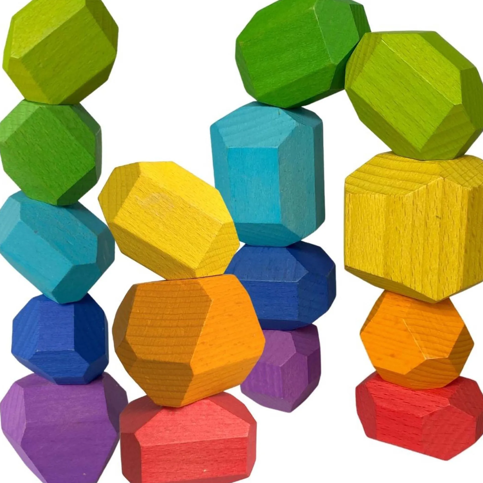 Educators Resource Extasticks Stackalino XL Wooden Balancing Stacking Rocks Set* Wood & Jumbo Blocks