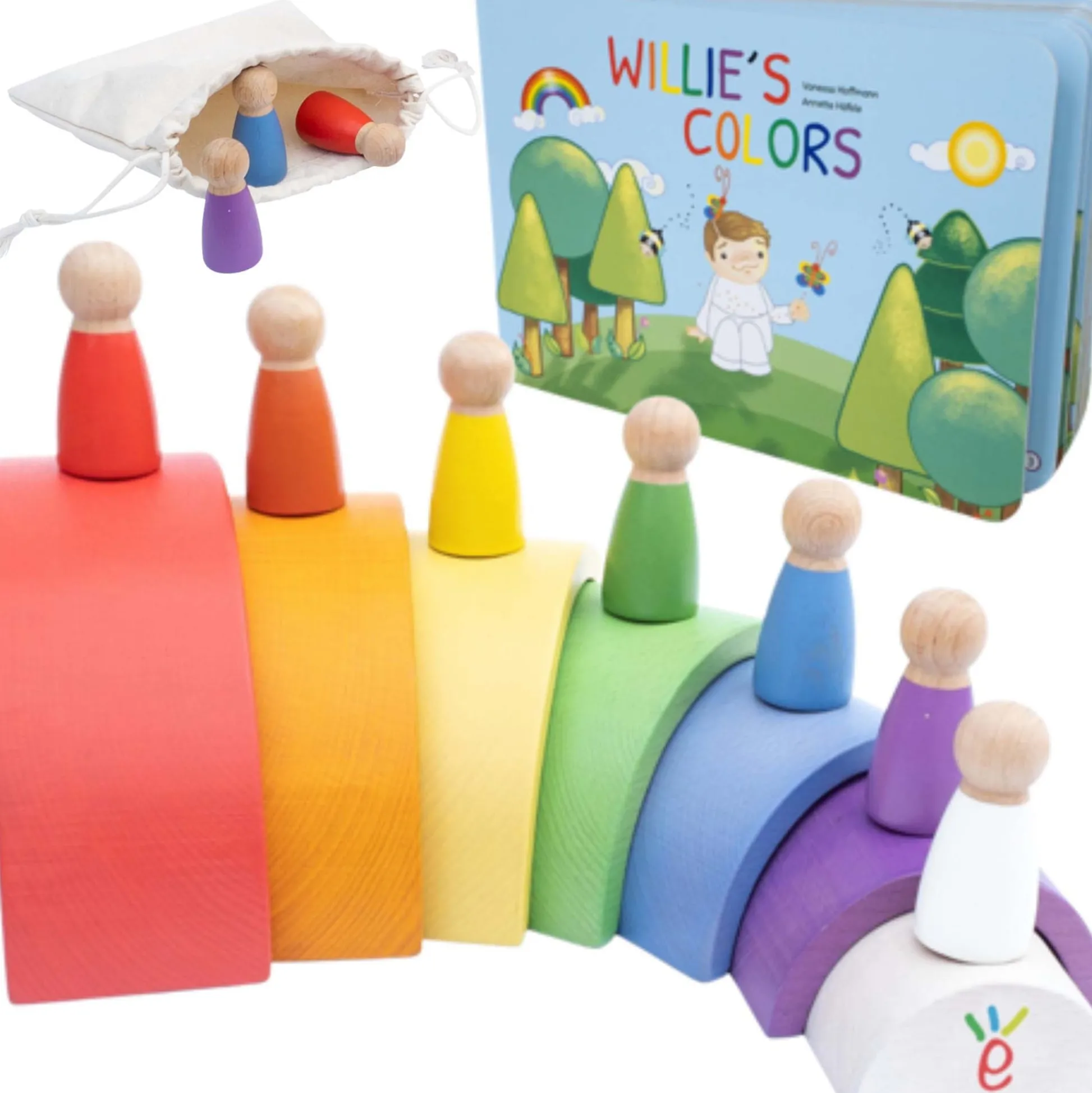 Educators Resource Extasticks Willie's Rainbow World - Wooden Arches and Peg Dolls Set* Social & Emotional Skills|Preschool Education Toys & Activities