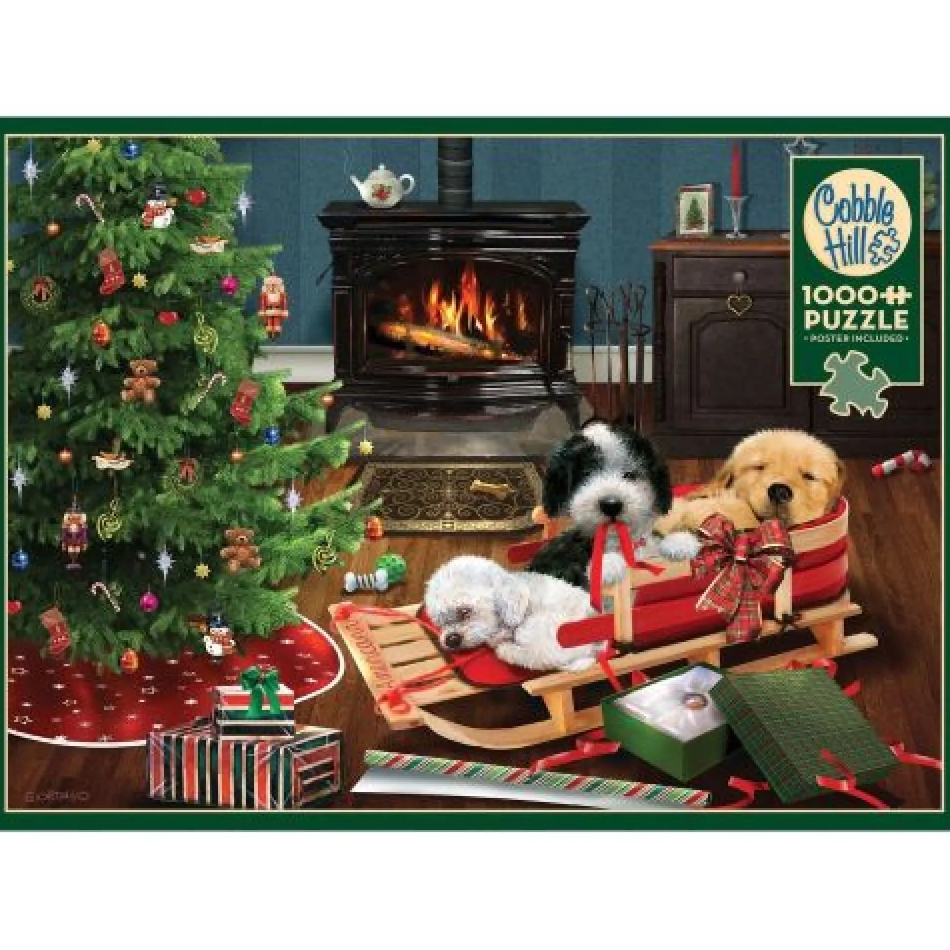 Calendar Holdings, LLC Family Fun 1000 Piece Jigsaw Puzzle with Linen Poster - Best Christmas Gift* Puzzles