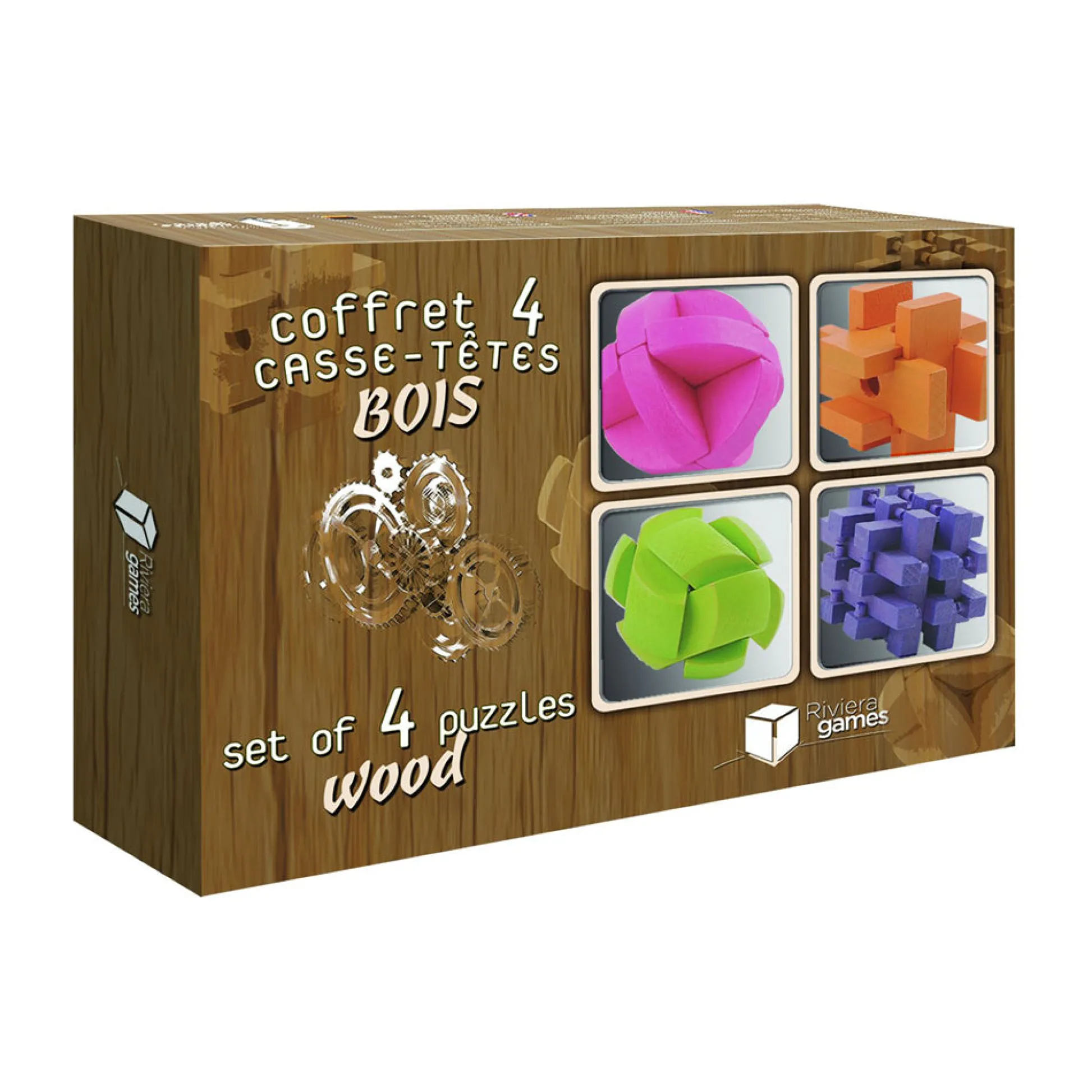 AreYouGame Family Games Inc. Colorful 4-Pack Wooden Puzzles Set* Puzzles