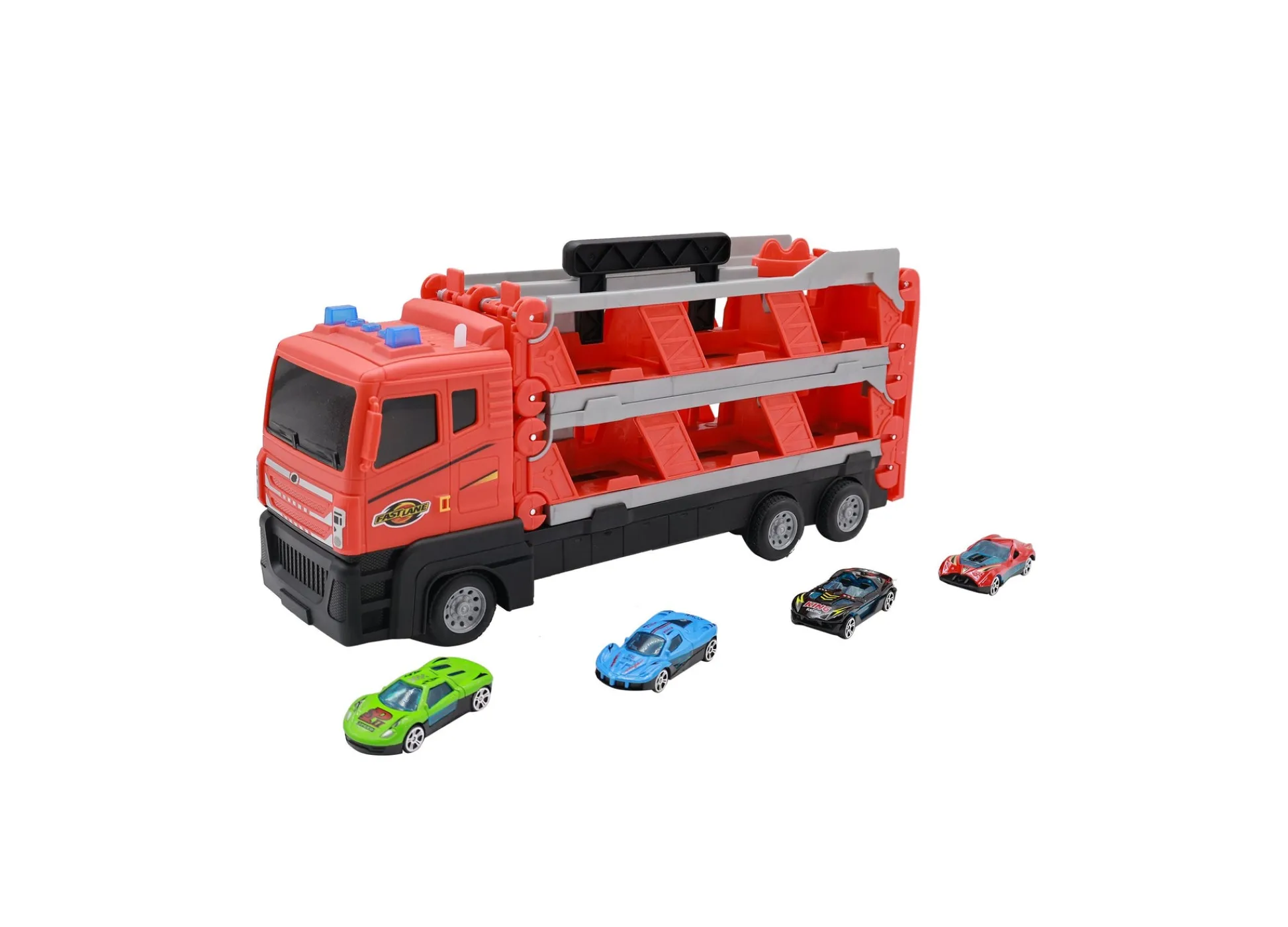 Macy's - Supplier Fast Lane 1:87 Expand and Play Diecast Car Carrier Set* Playsets & Racetracks
