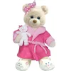 Flat River Group First and Main Get Well 10 inch Plush Bear - Recuperate Kate with Pink Robe* Social & Emotional Skills|Stuffed Animals