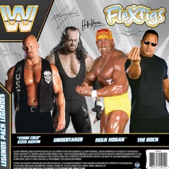 Flat River Group FleXfigs WWE Legends 4-7 inch Articulated Action Figures - The Rock, Hulk Hogan, Stone Cold, Undertaker* Collectible Figures & Playsets