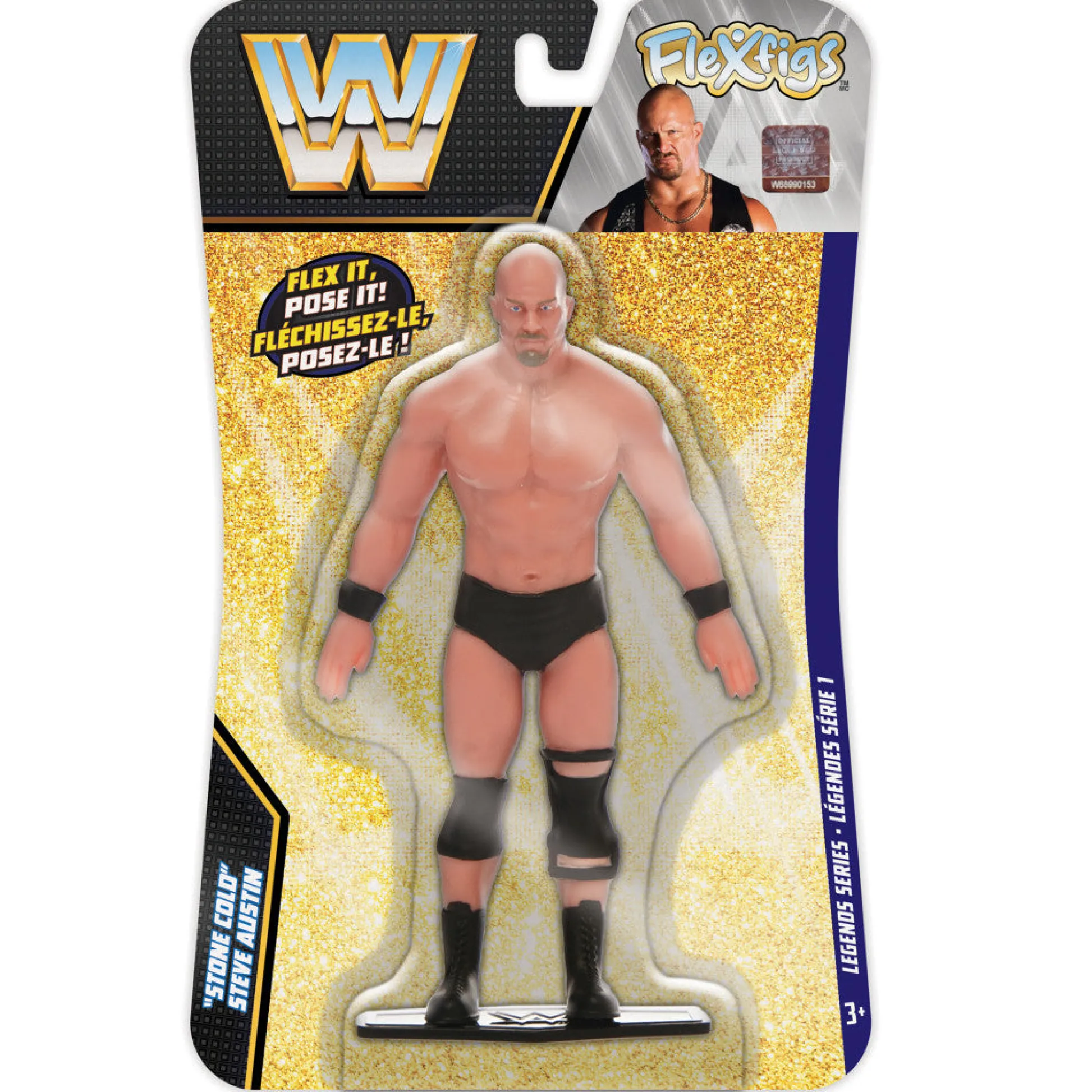 Flat River Group FleXfigs WWE Legends Articulated Action Figures - The Rock & Stone Cold Steve Austin Pack* Action Figures