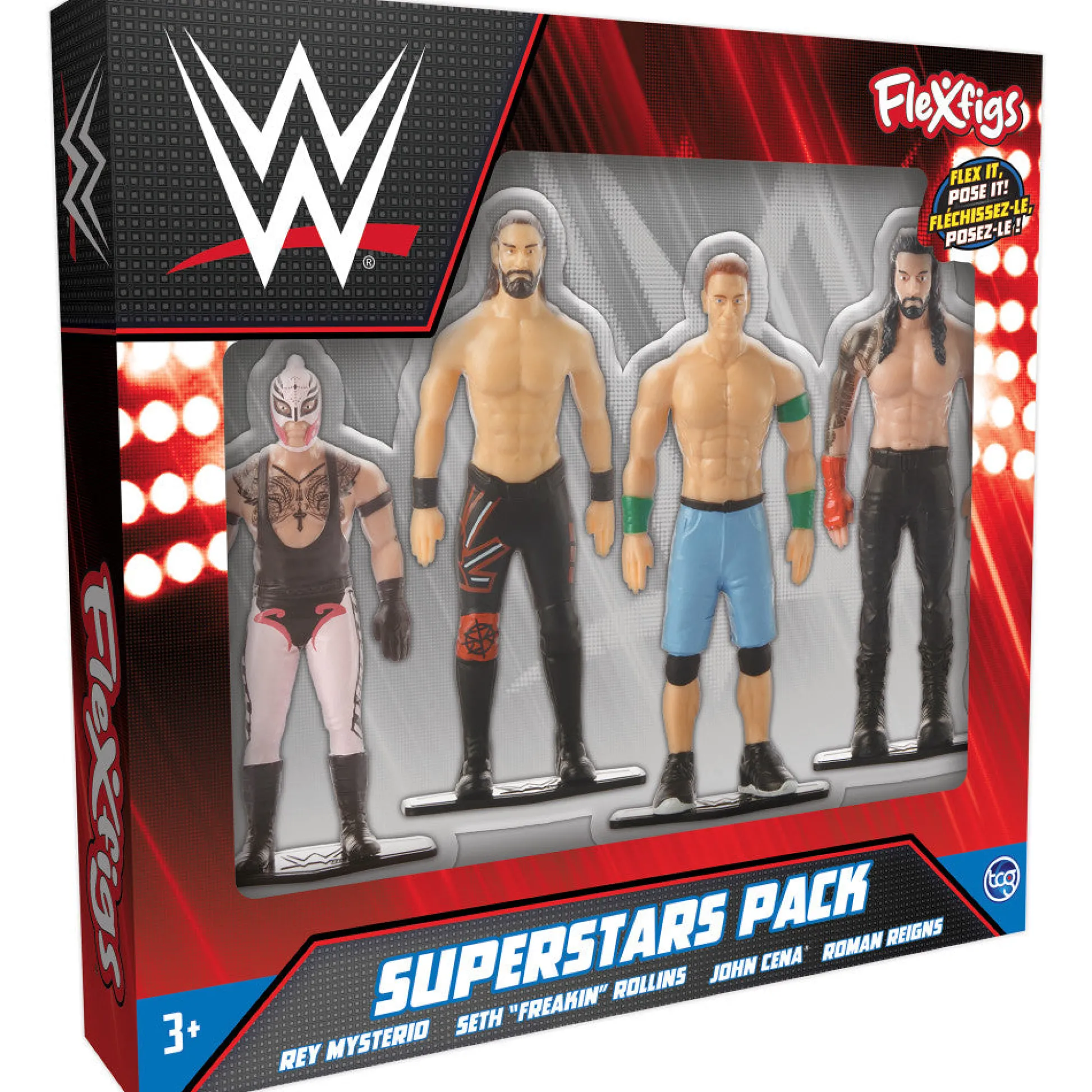 Flat River Group FleXfigs WWE Superstars 4-Pack Articulated Wrestler Action Figures* Action Figures