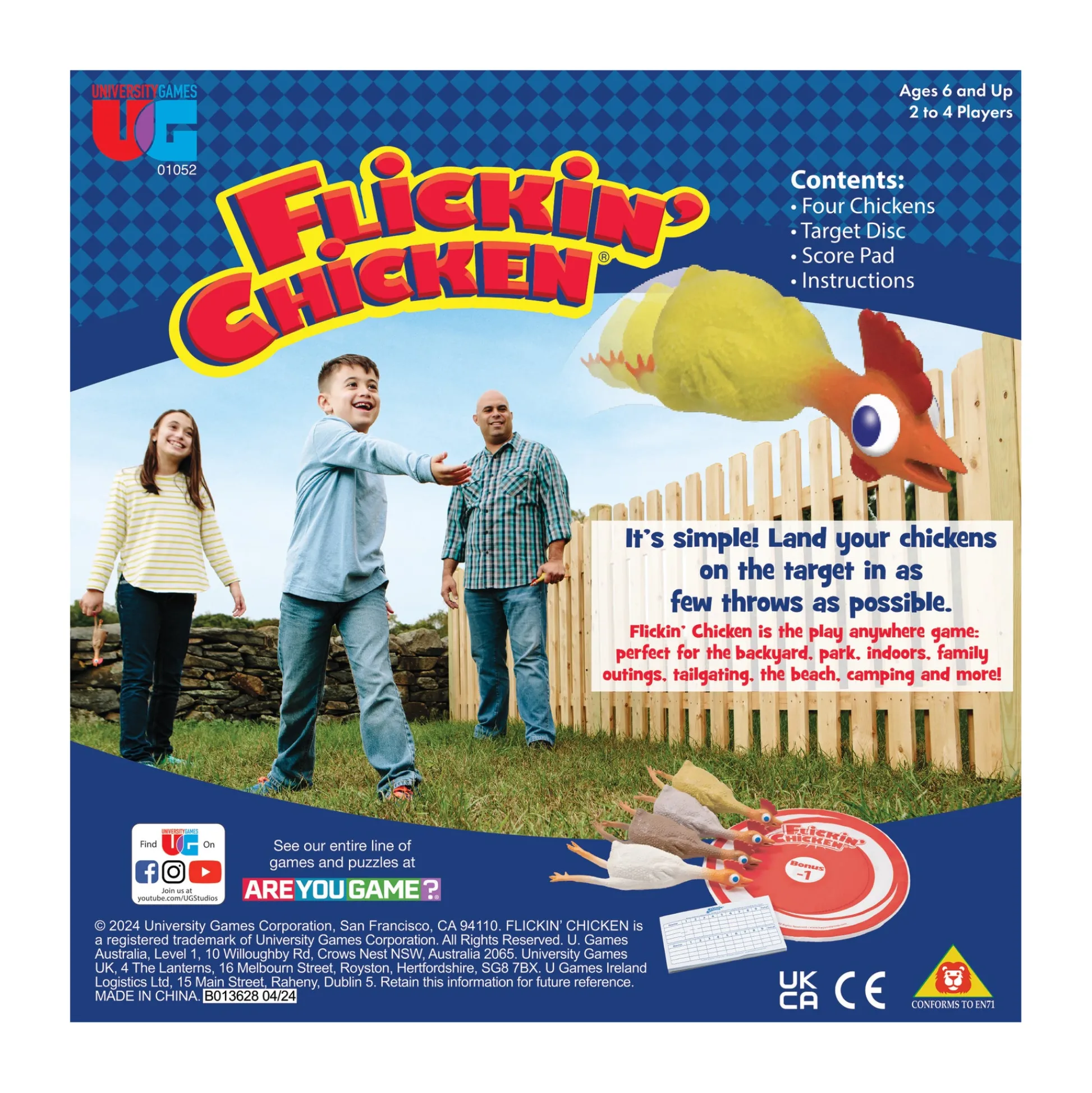 AreYouGame Flickin' Chicken Box Edition Outdoor Family Game* Family & Entertainments Games