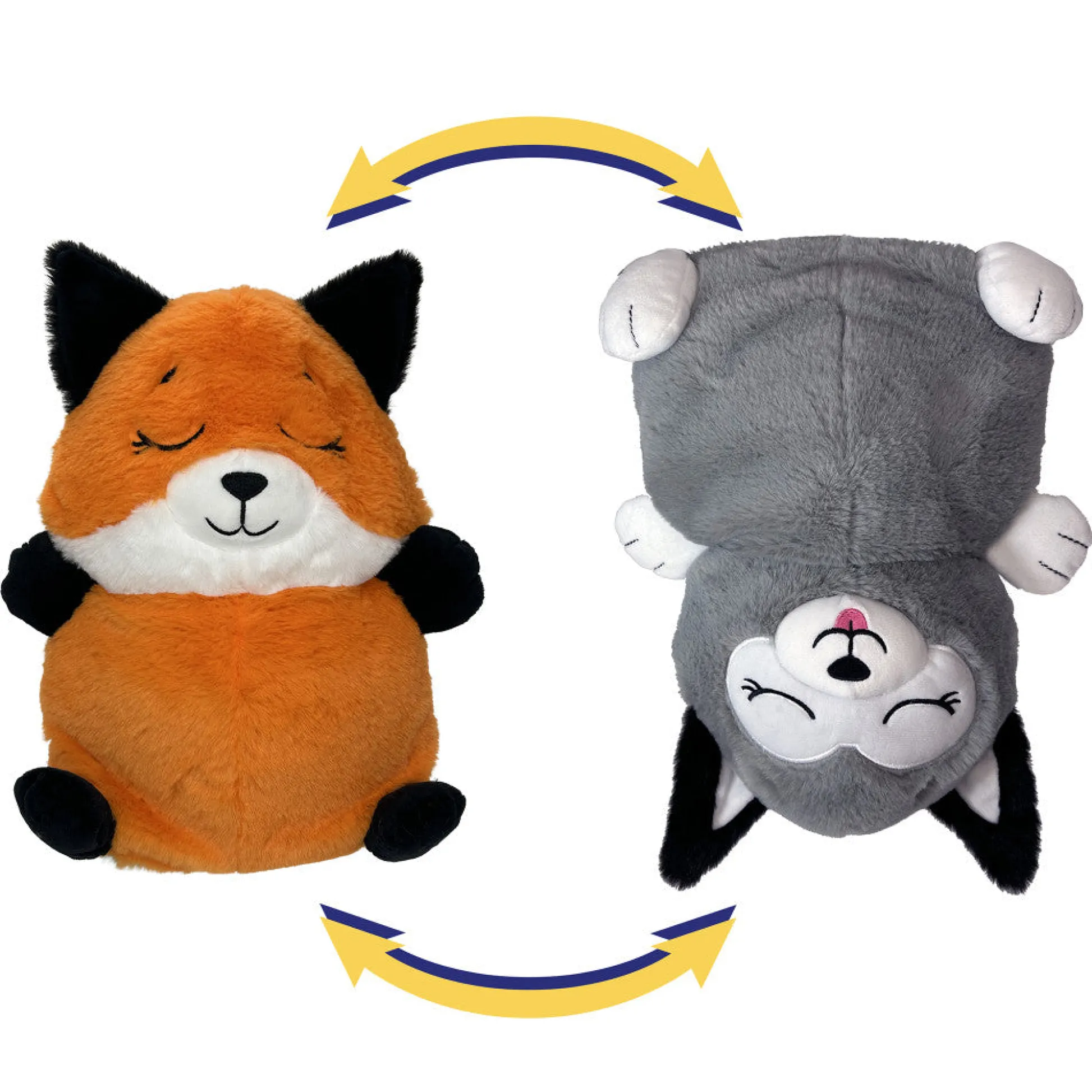 Flat River Group FlipaZoo 2-In-1 Plush Fox to Husky - Snuggly Transforming Animal Pillow* Stuffed Animals|Stuffed Animals & Plush Toys