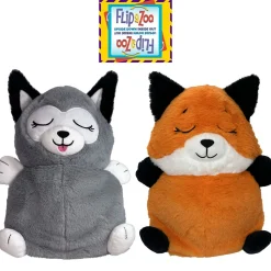 Flat River Group FlipaZoo 2-In-1 Plush Fox to Husky - Snuggly Transforming Animal Pillow* Stuffed Animals|Stuffed Animals & Plush Toys