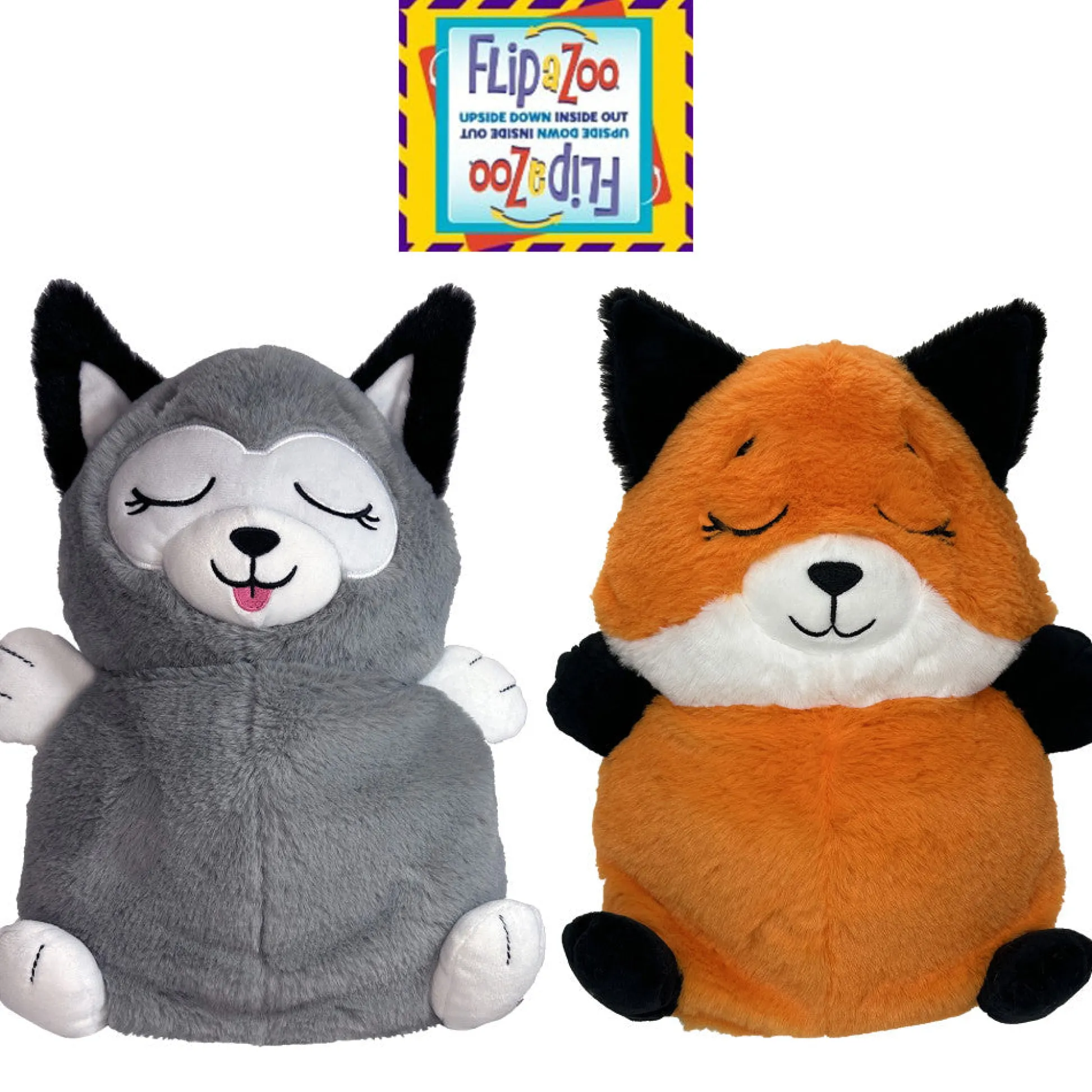 Flat River Group FlipaZoo 2-In-1 Plush Fox to Husky - Snuggly Transforming Animal Pillow* Stuffed Animals|Stuffed Animals & Plush Toys