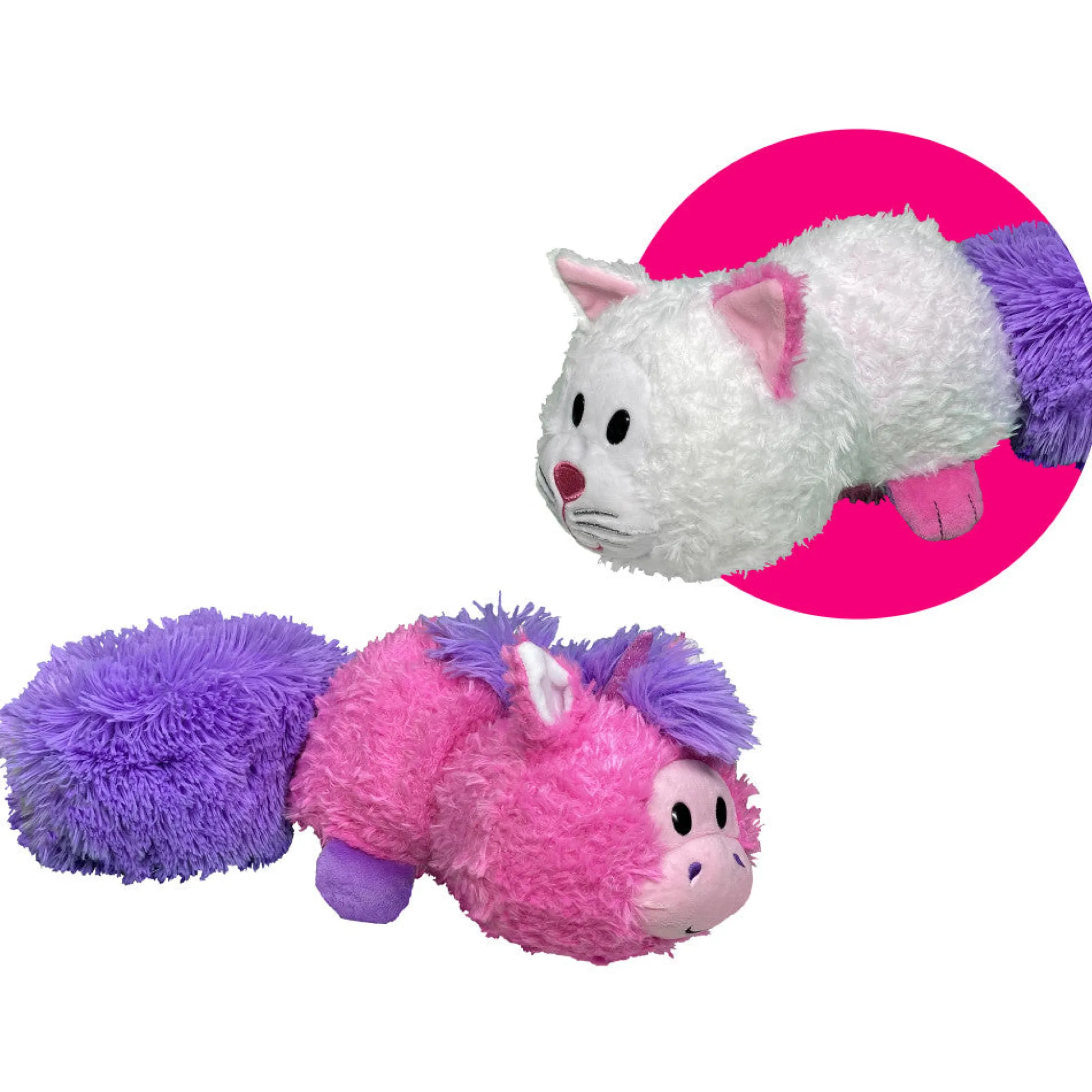 Flat River Group FlipaZoo Magic Tails 2-in-1 Plush - Pink Unicorn to White Cat 14 Inch Cuddly Pillow* Stuffed Animals|Stuffed Animals & Plush Toys