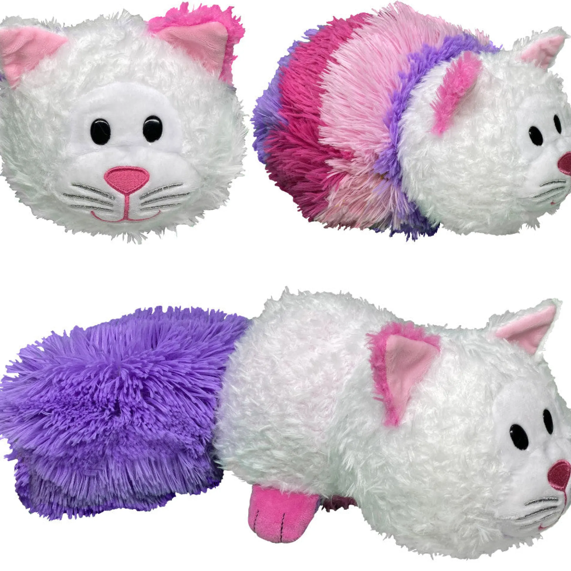 Flat River Group FlipaZoo Magic Tails 2-in-1 Plush - Pink Unicorn to White Cat 14 Inch Cuddly Pillow* Stuffed Animals|Stuffed Animals & Plush Toys