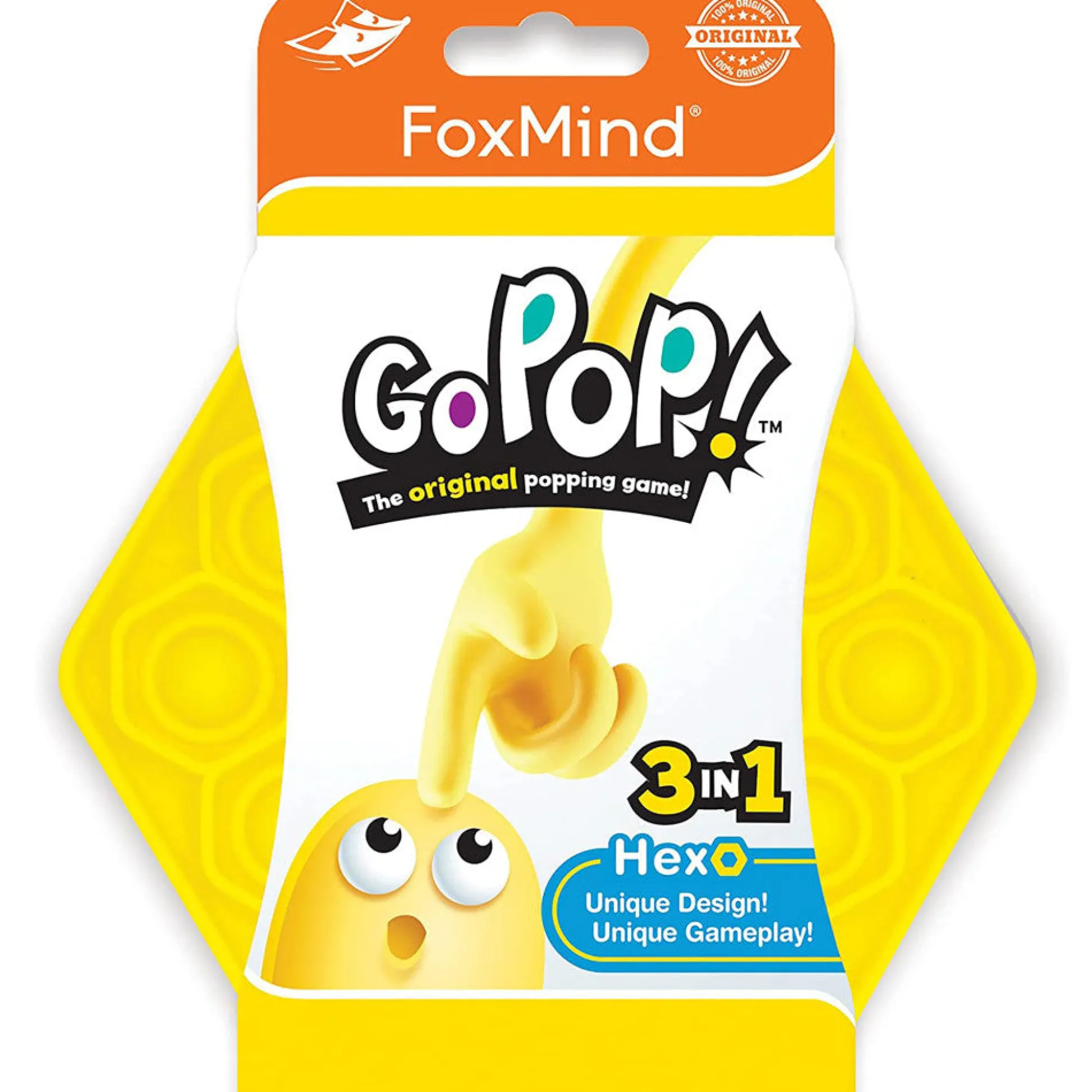 Flat River Group FoxMind Go Pop! Hexo Yellow - Strategic Bubble Popping Game* Strategy Games