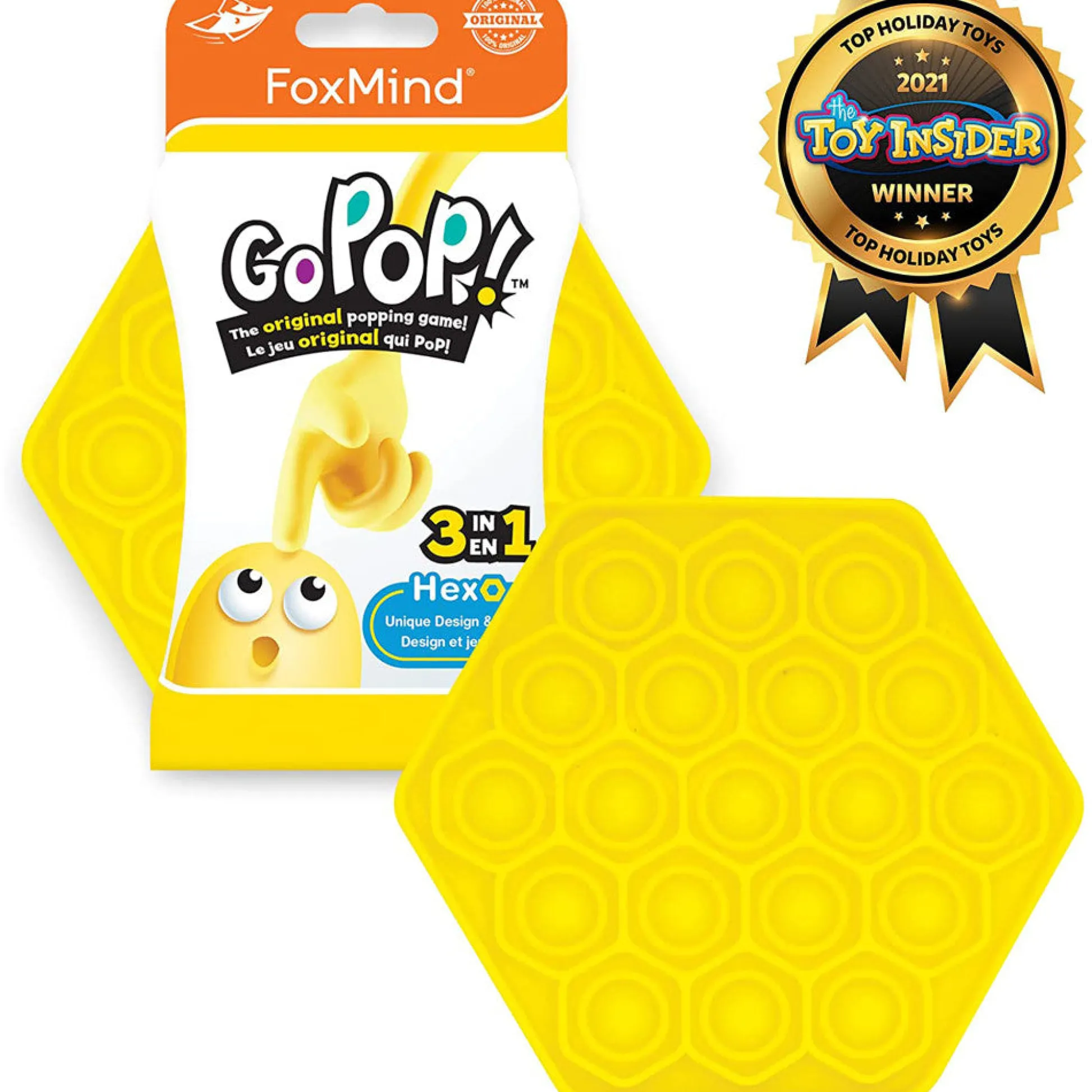 Flat River Group FoxMind Go Pop! Hexo Yellow - Strategic Bubble Popping Game* Strategy Games