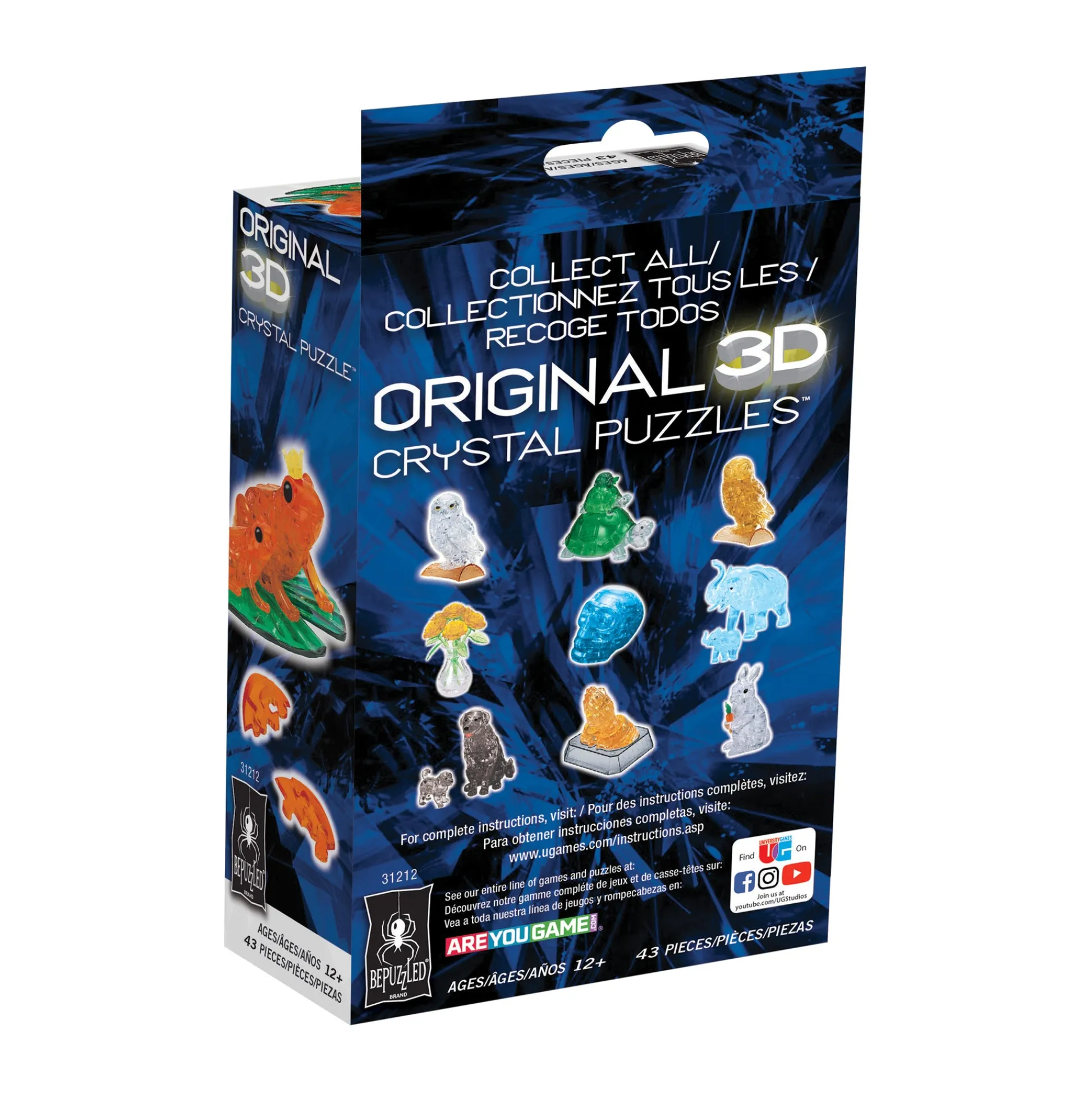 AreYouGame Frog Prince 3D Crystal Puzzle - Vibrant Orange, 43 Pcs* Puzzles