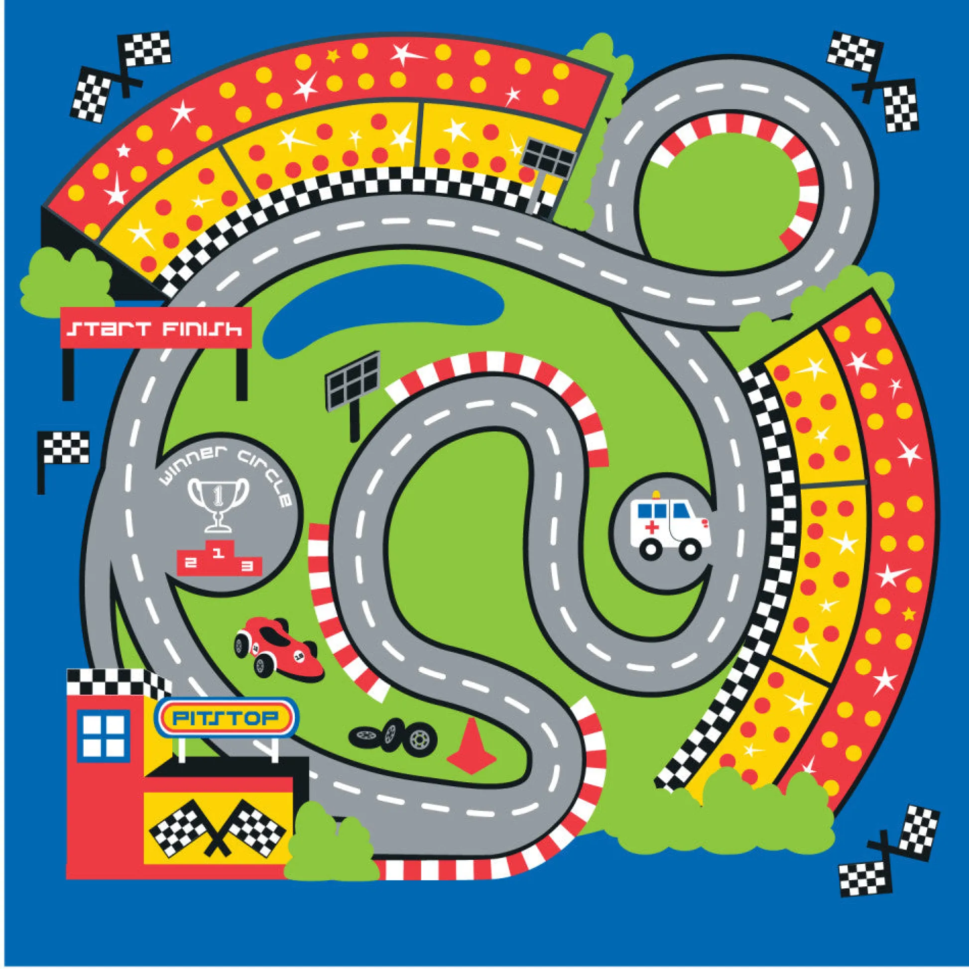 Flat River Group Fun2Give Pop-it-Up Pit Stop Tent with Race-Themed Play Mat* Tents, Tunnels & Playhouses|Dress Up