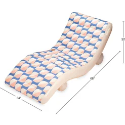 Flat River Group Funsicle Deco FunChaiser Lounge 68" - Blue & Cream Inflatable Pool Float* Swimming Pools & Water Toys
