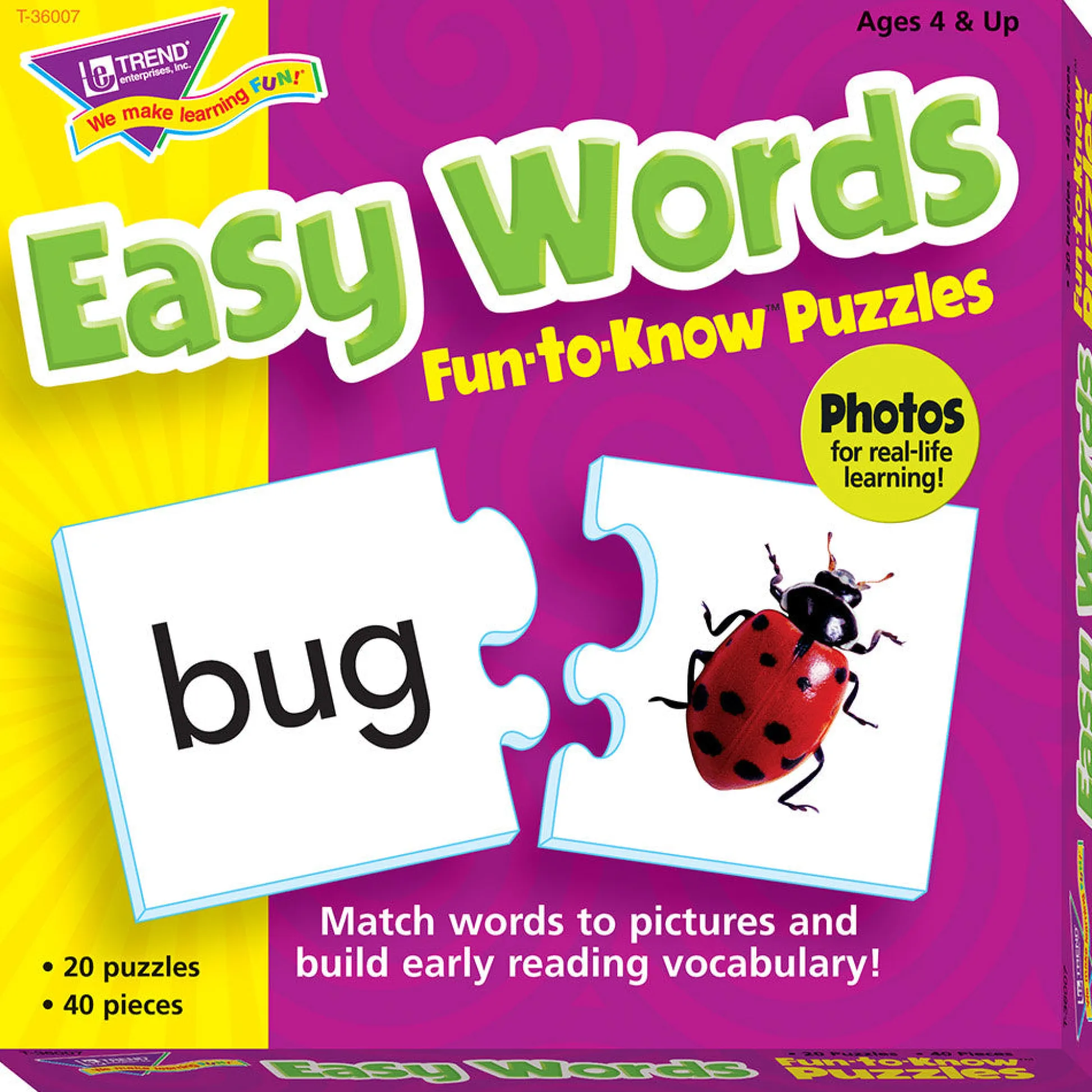 Flat River Group Fun-to-Know Easy Words Matching Puzzle Game - Educational Toy* Puzzles