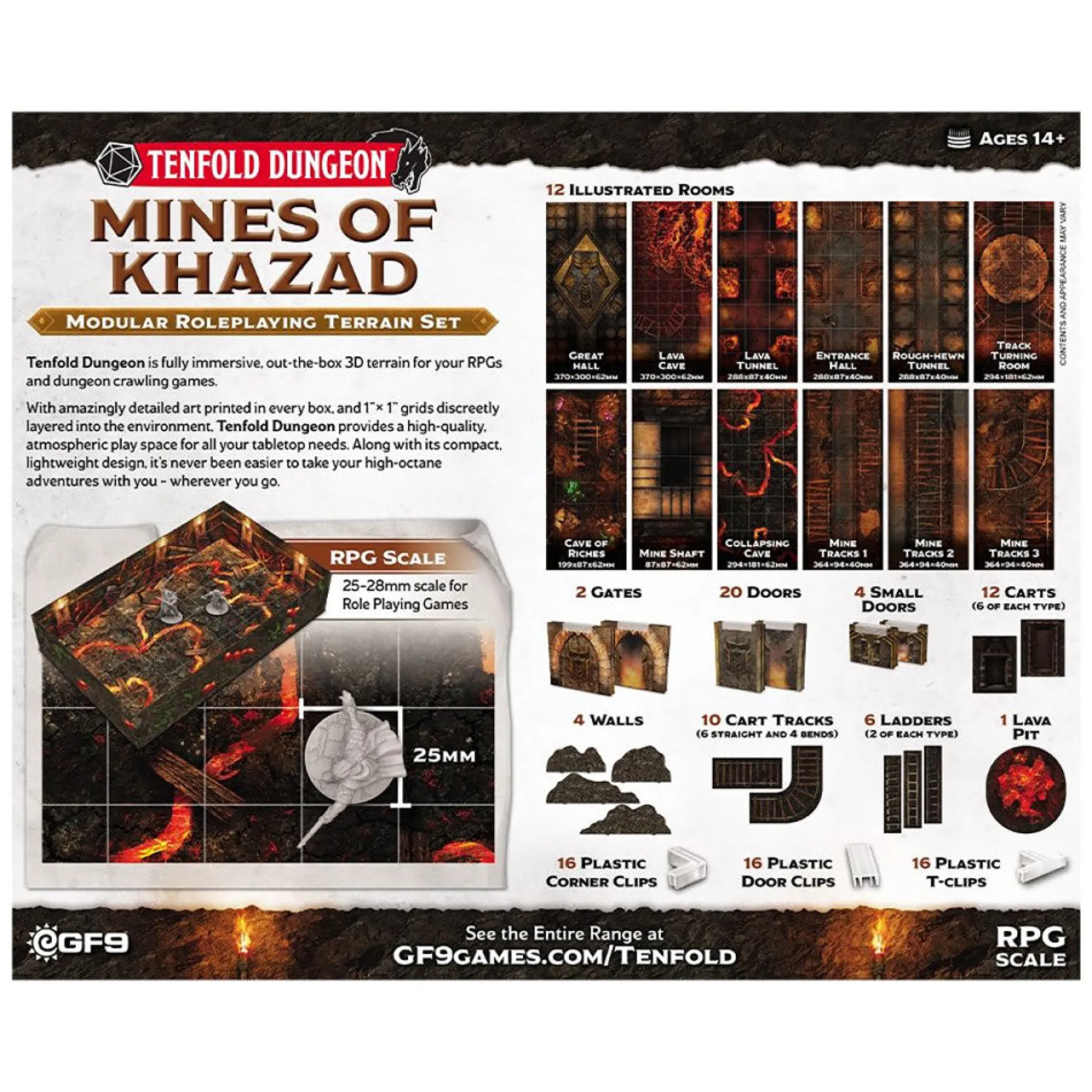 Flat River Group Gale Force 9: Tenfold Dungeon - Modular Mines of Khazad Terrain Set* Miniature Figures & Games
