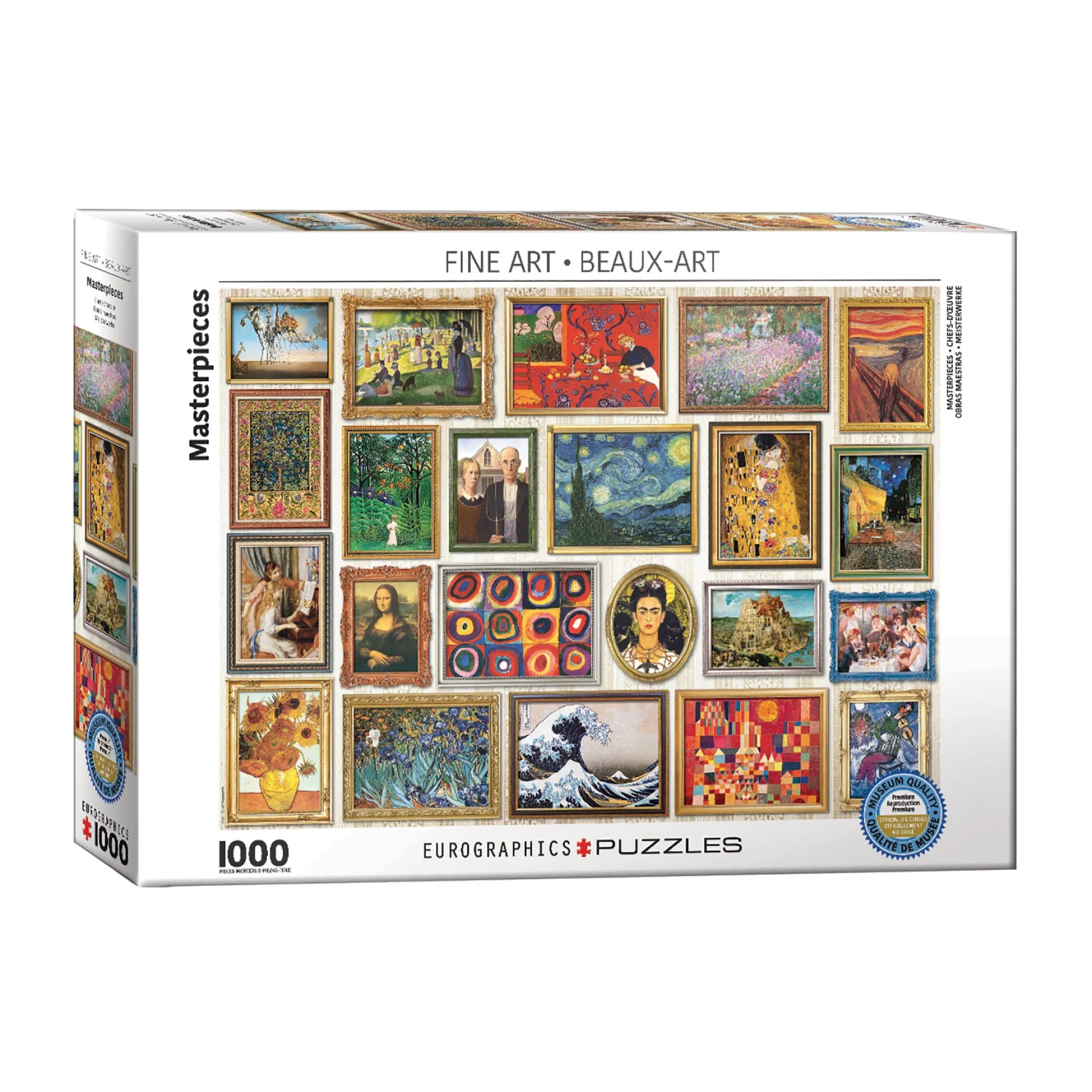 AreYouGame Gallery of Classics 1000-Piece Jigsaw Puzzle - Fine Art Masterpieces* Puzzles