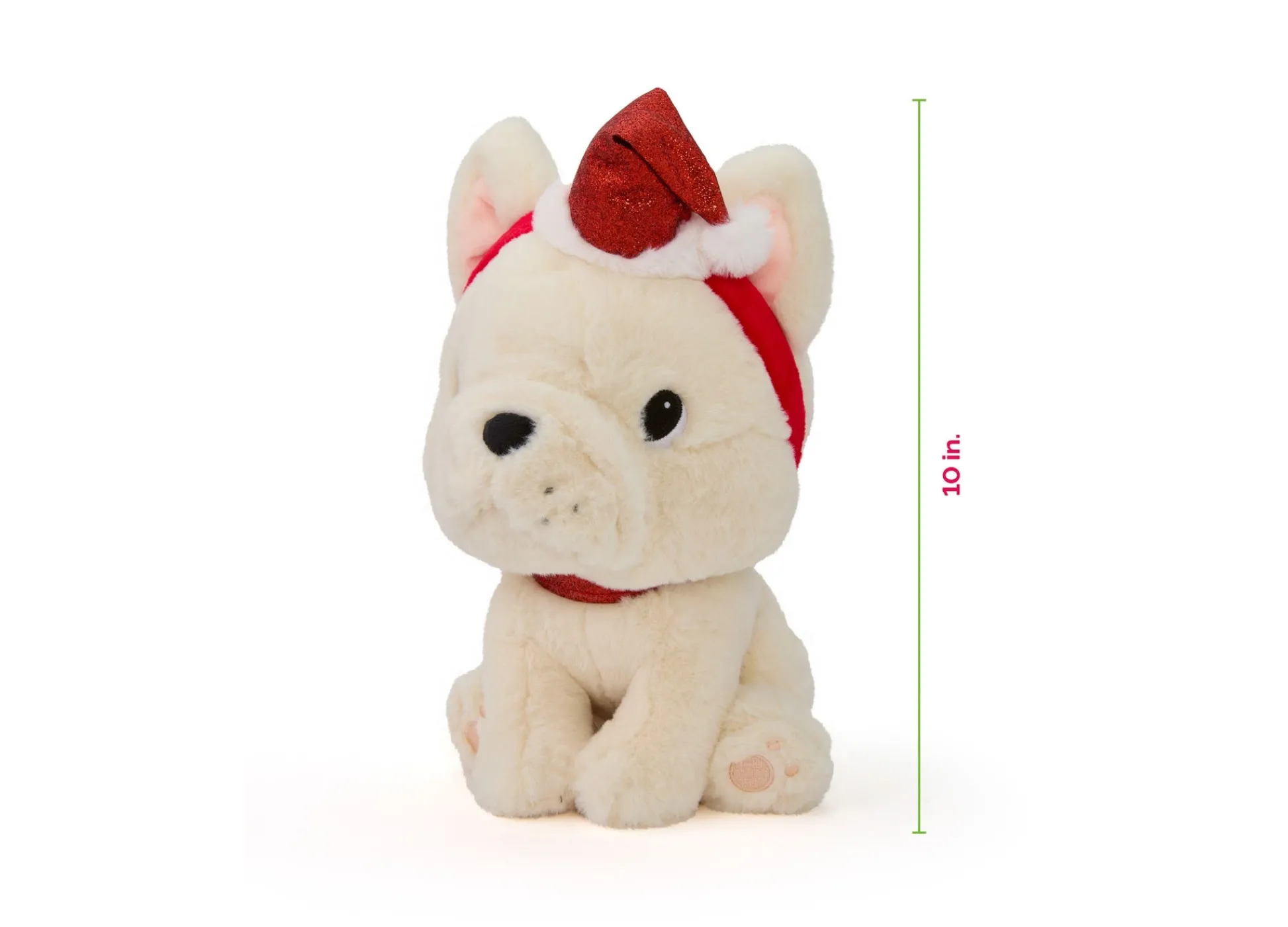 Macy's - Supplier Geoffrey's Toy Box 10 inch French Bulldog Plush with Christmas Hat* Stuffed Animals|Stuffed Animals & Plush Toys