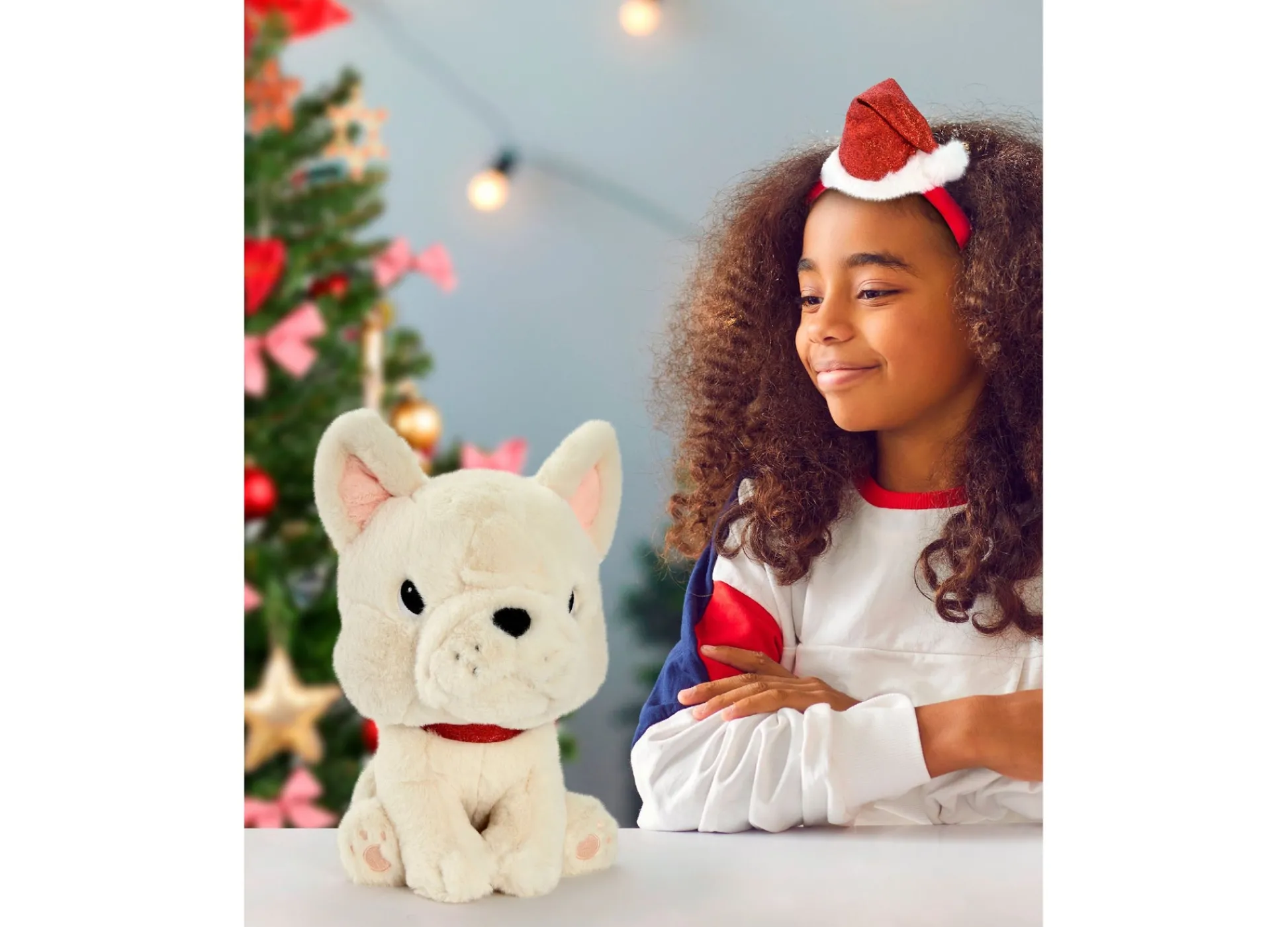 Macy's - Supplier Geoffrey's Toy Box 10 inch French Bulldog Plush with Christmas Hat* Stuffed Animals|Stuffed Animals & Plush Toys