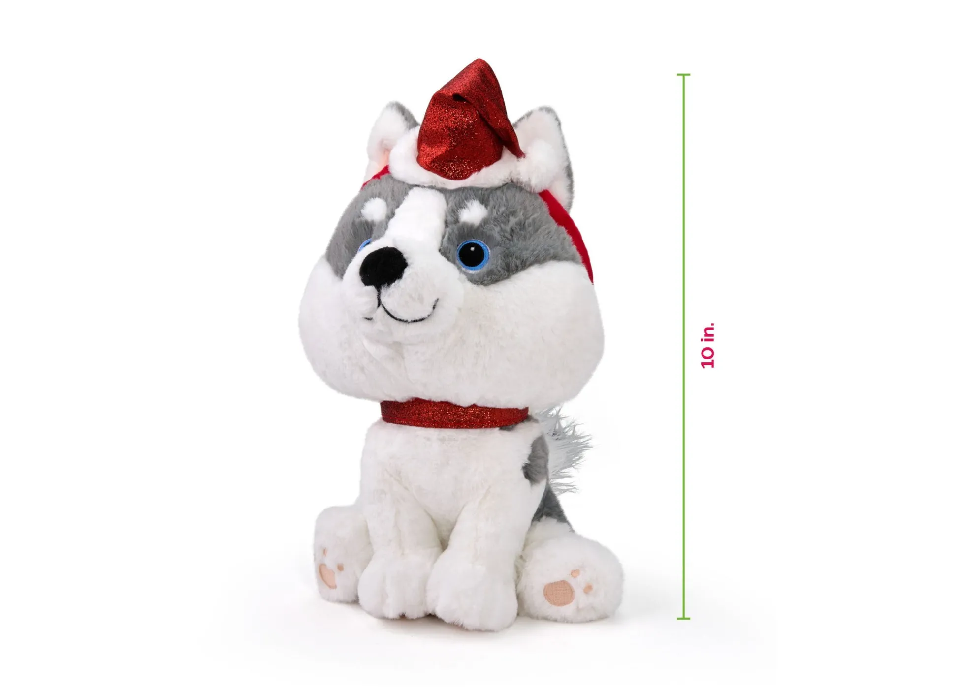 Macy's - Supplier Geoffrey's Toy Box 10 Inch Husky Plush with Festive Christmas Hat* Stuffed Animals|Stuffed Animals & Plush Toys