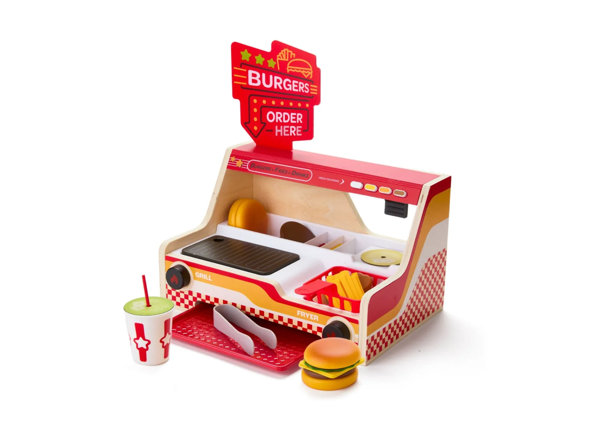 Macy's - Supplier Geoffrey's Toy Box Grill Fry Burger Counter Playset* Kitchens & Play Food|Dress Up