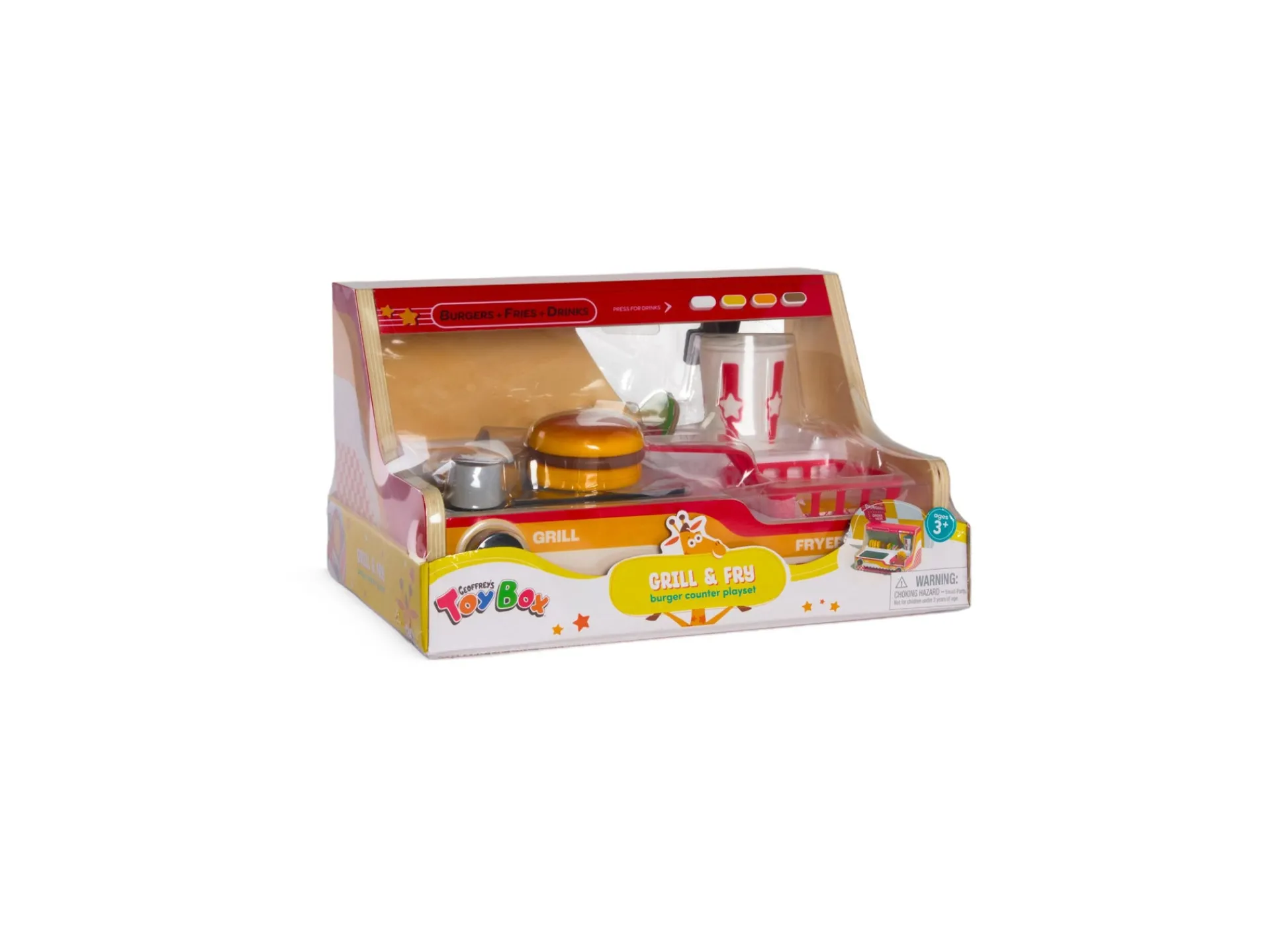 Macy's - Supplier Geoffrey's Toy Box Grill Fry Burger Counter Playset* Kitchens & Play Food|Dress Up