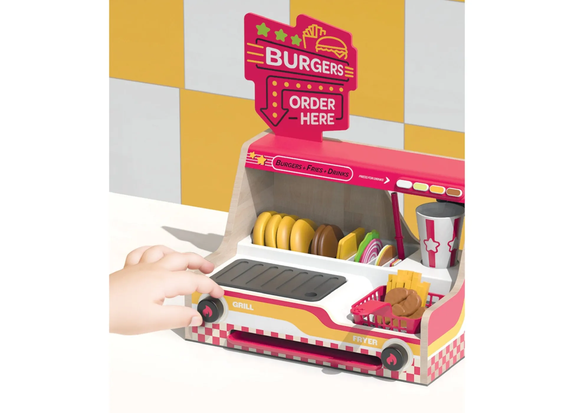 Macy's - Supplier Geoffrey's Toy Box Grill Fry Burger Counter Playset* Kitchens & Play Food|Dress Up