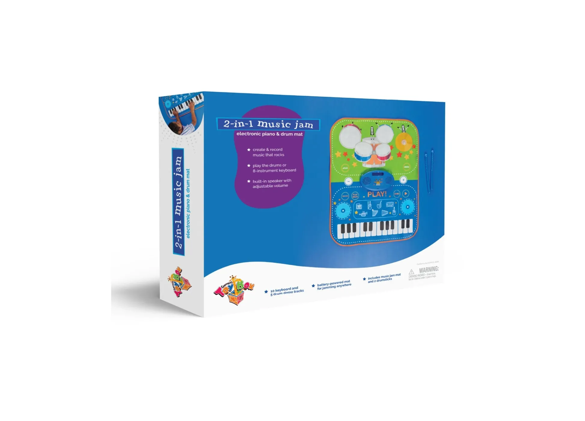 Macy's - Supplier Geoffrey's Toy Box 2-in-1 Electronic Piano and Drum Mat, 3-Piece Set* Electronics