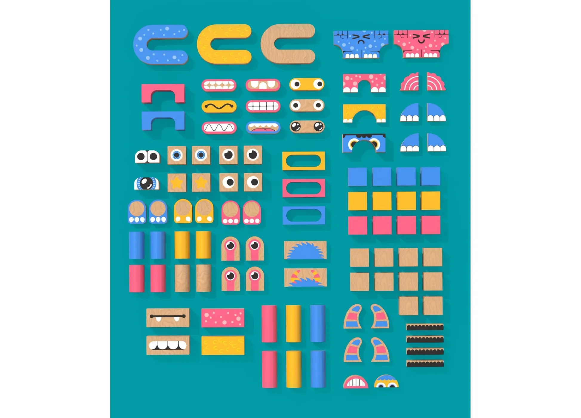 Macy's - Supplier Geoffrey's Toy Box Make A Monster 100-Piece Solid Wood Block Set* Wood & Jumbo Blocks