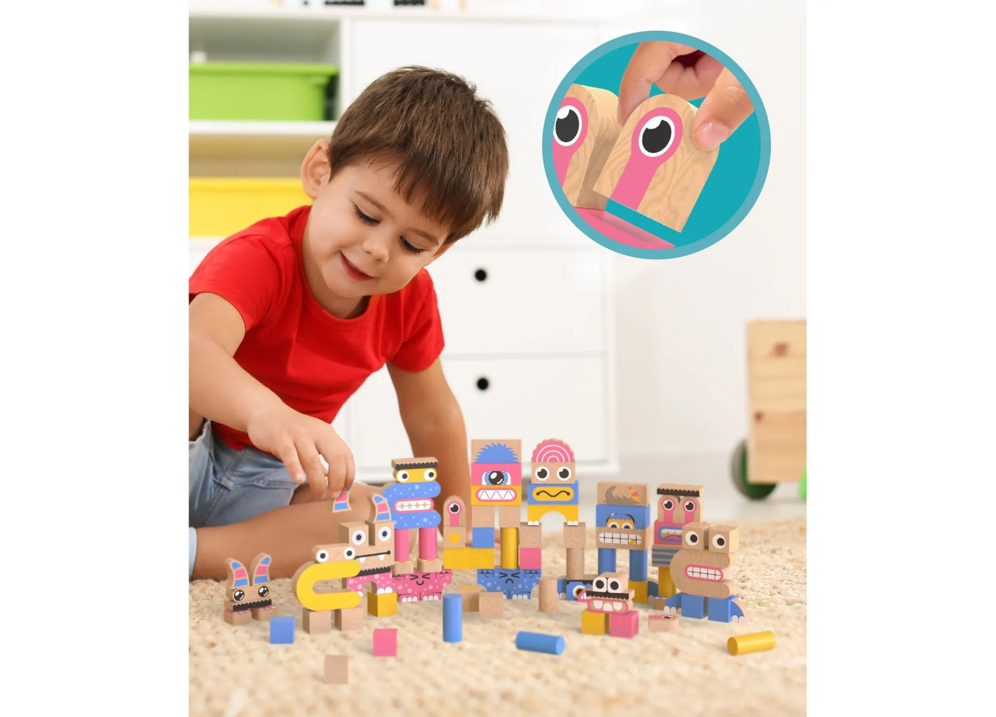 Macy's - Supplier Geoffrey's Toy Box Make A Monster 100-Piece Solid Wood Block Set* Wood & Jumbo Blocks