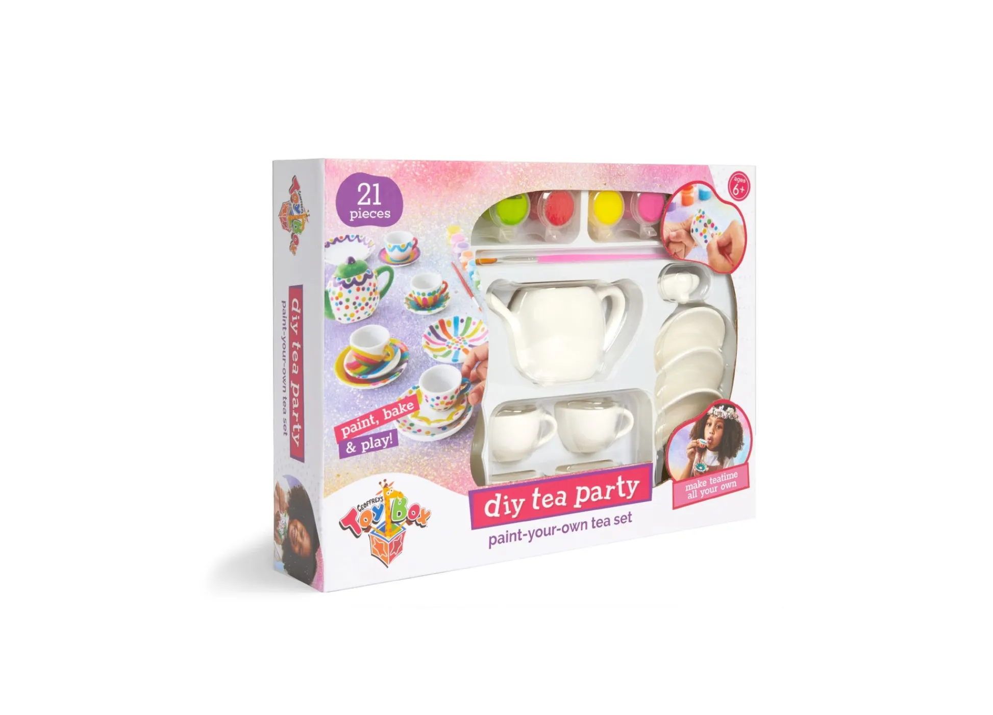 Macy's - Supplier Geoffrey's Toy Box 21-Piece DIY Tea Party Ceramic Painting Set* Drawing, Color & Painting