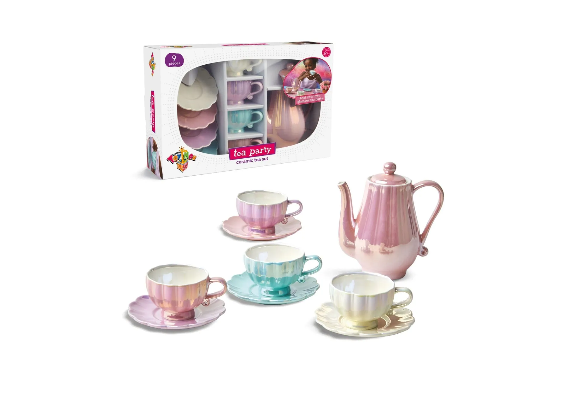 Macy's - Supplier Geoffrey's Toy Box 9-Piece Tea Party Ceramic Set - Exclusive to Macy's* Kitchens & Play Food|Dress Up